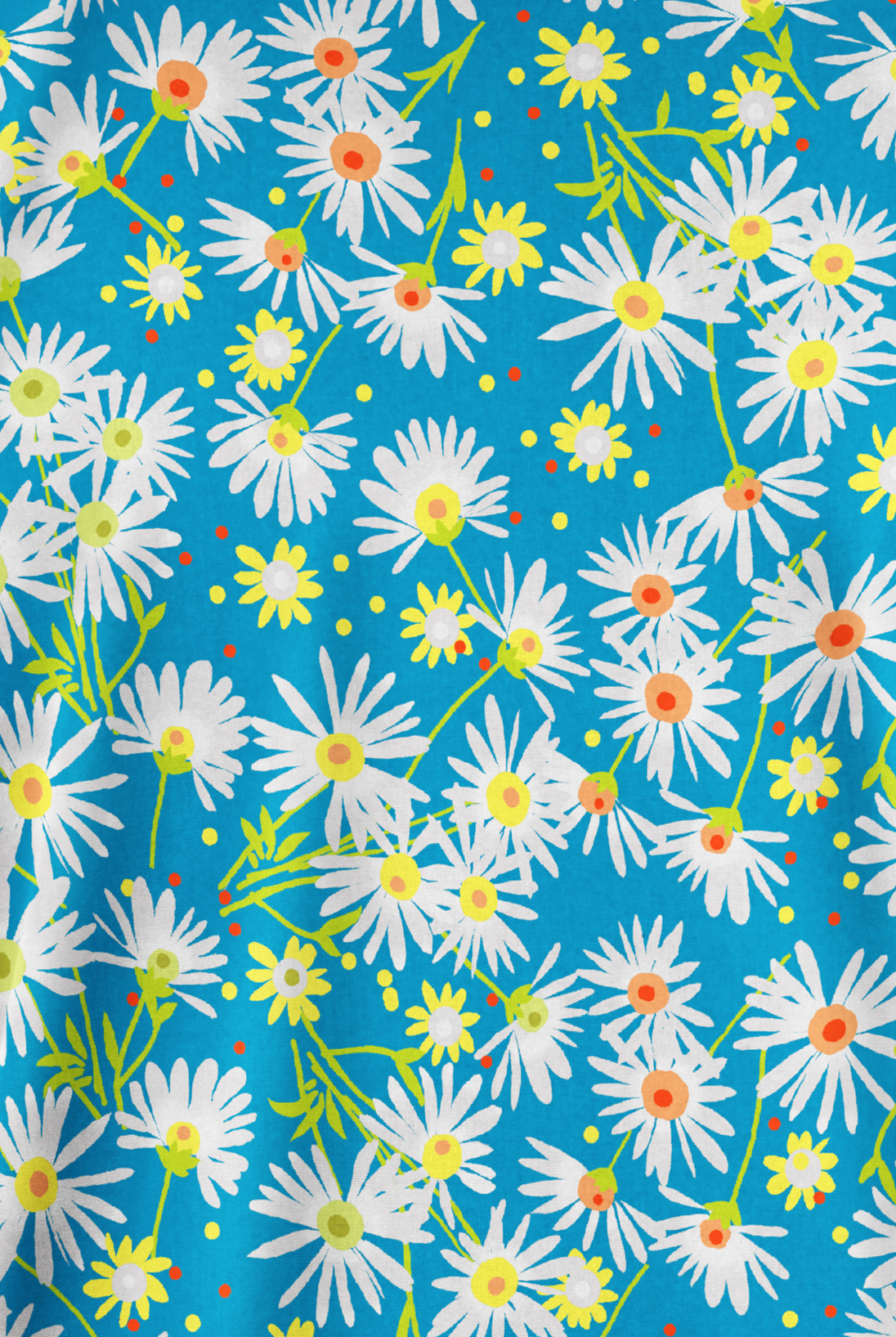 Butter-Soft Originals Daisy Breeze Turquoise Women's 2-Pocket V-Neck Print Scrub Top