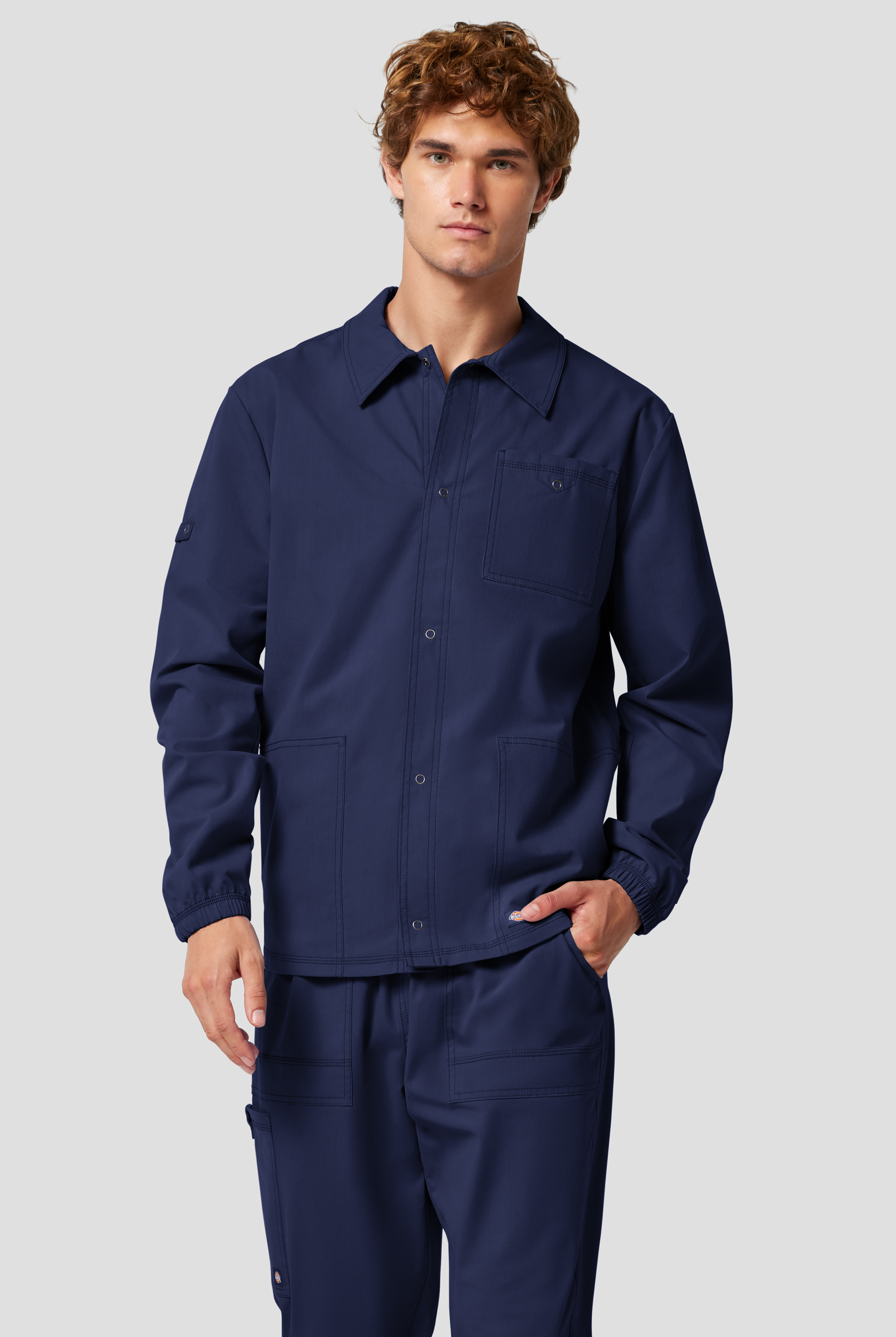 Dickies Forge Men's 3-Pocket Snap Front Scrub Jacket