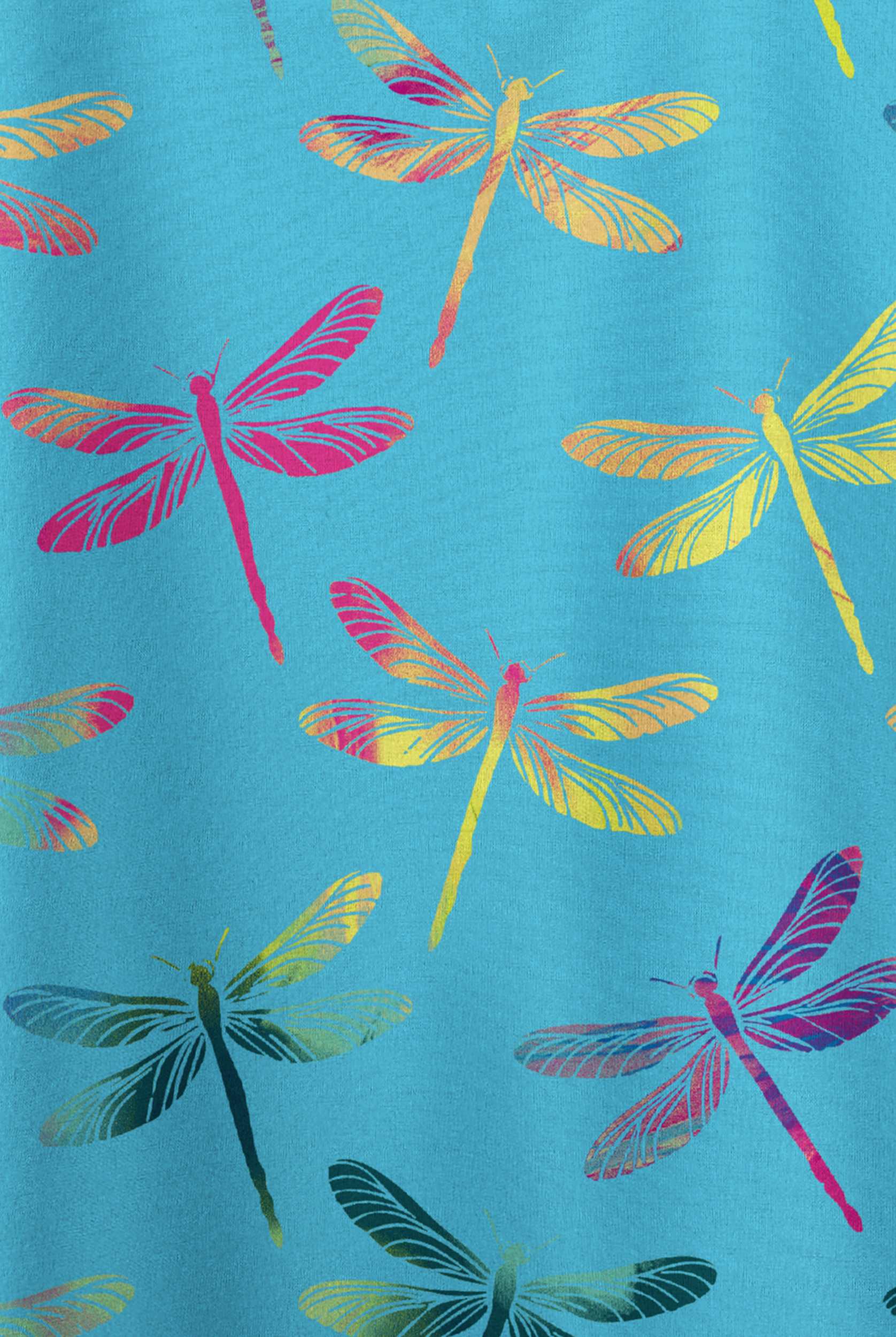 Butter-Soft STRETCH Dragonfly Dance Turquoise Women's Dolman Print Scrub Top