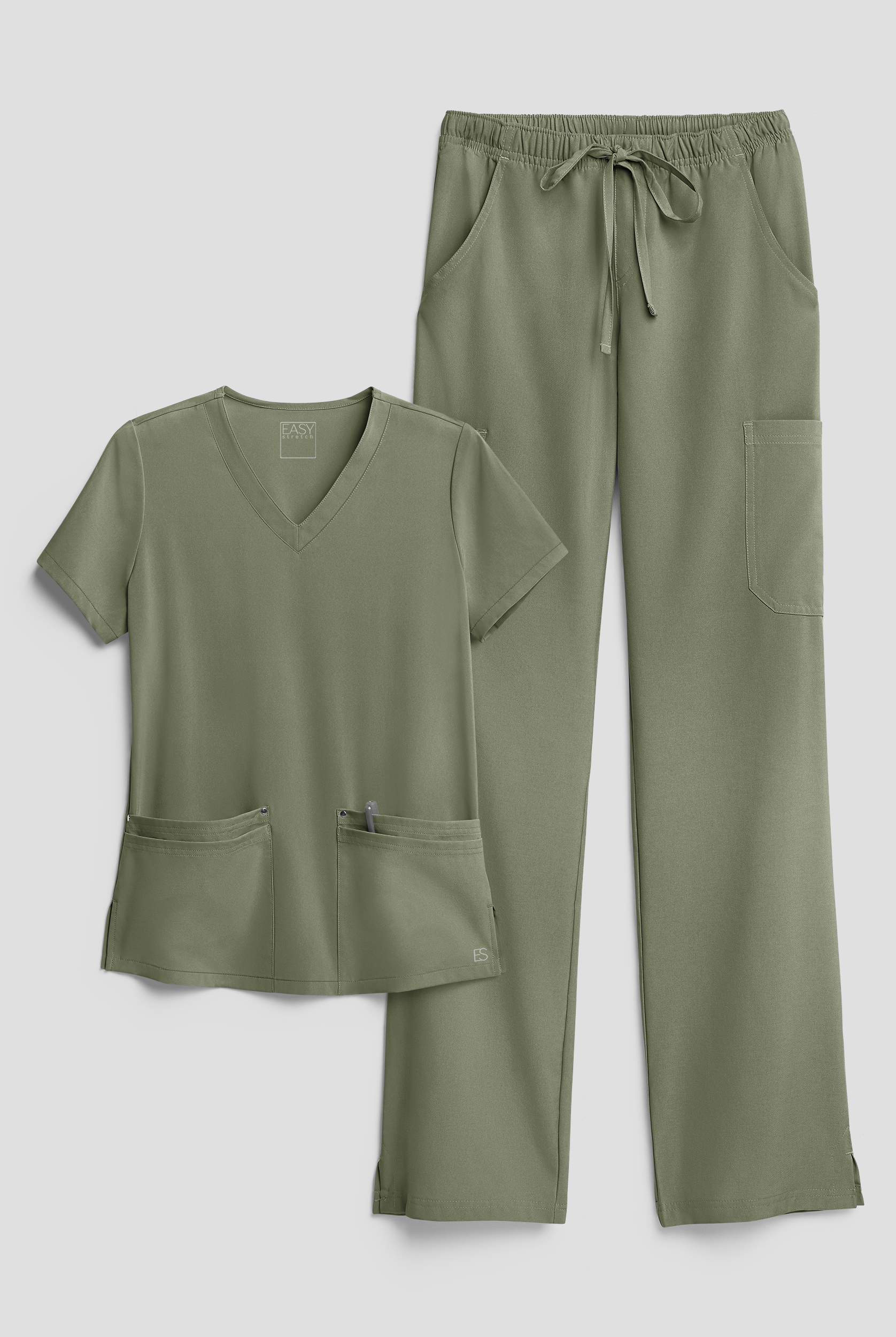 Easy STRETCH Women's 8-Pocket Scrub Set - Petite