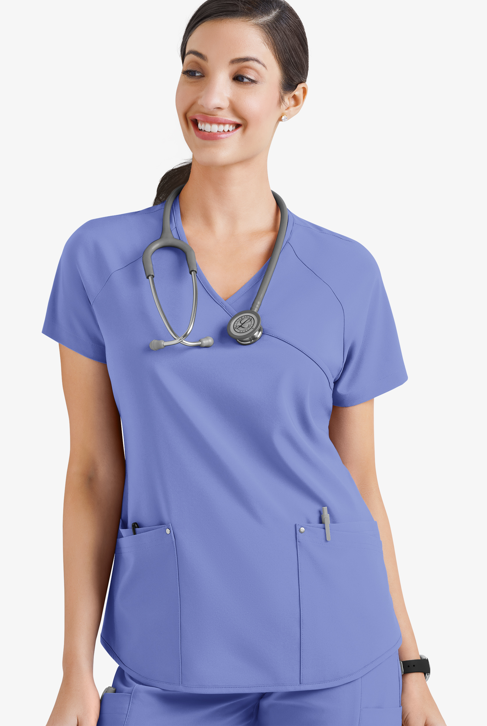 Easy STRETCH Cara Women's 4-Pocket Raglan Scrub Top