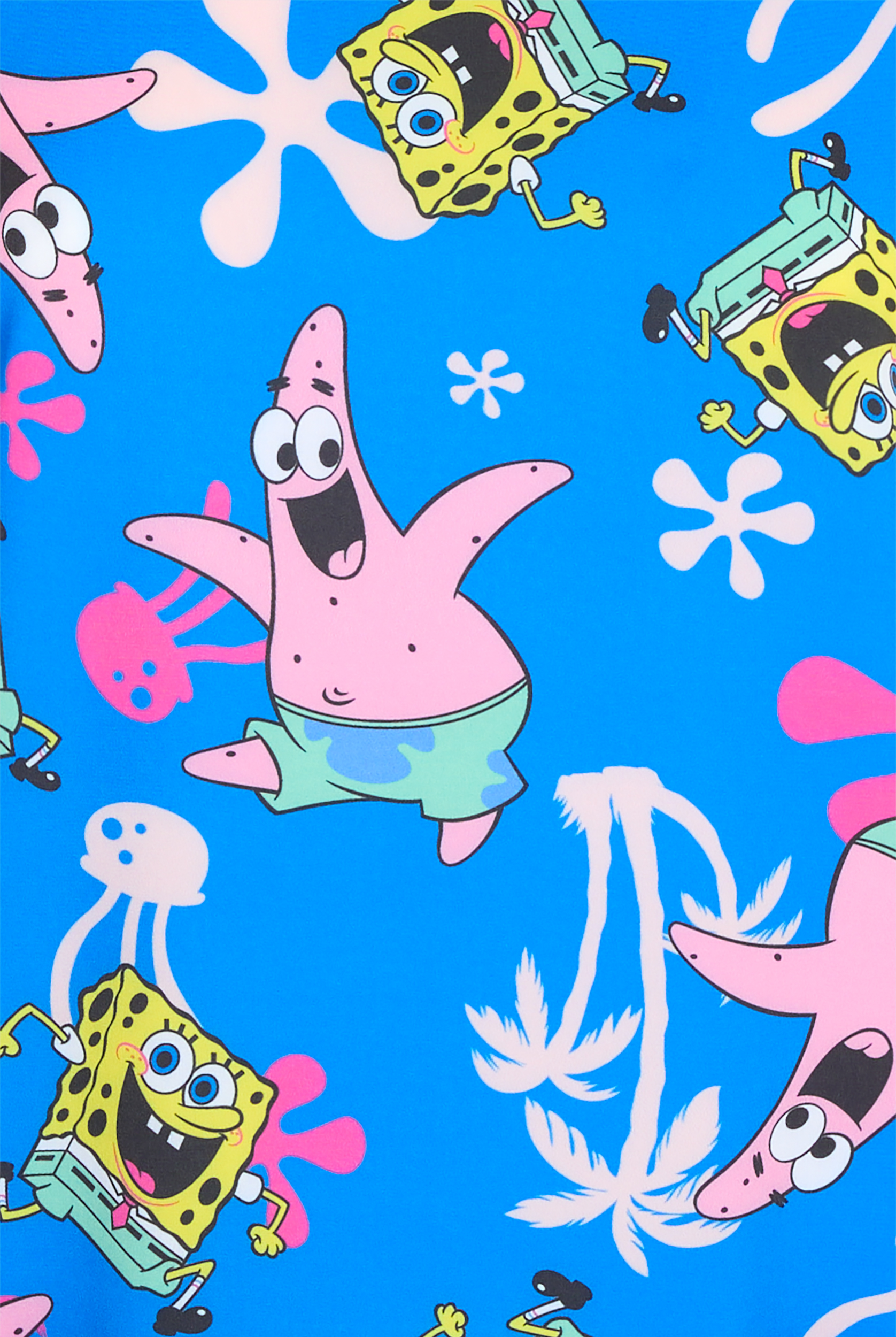 Spongebob & Patrick by Funscrubs Women's 2-Pocket STRETCH V-Neck Print Scrub Top