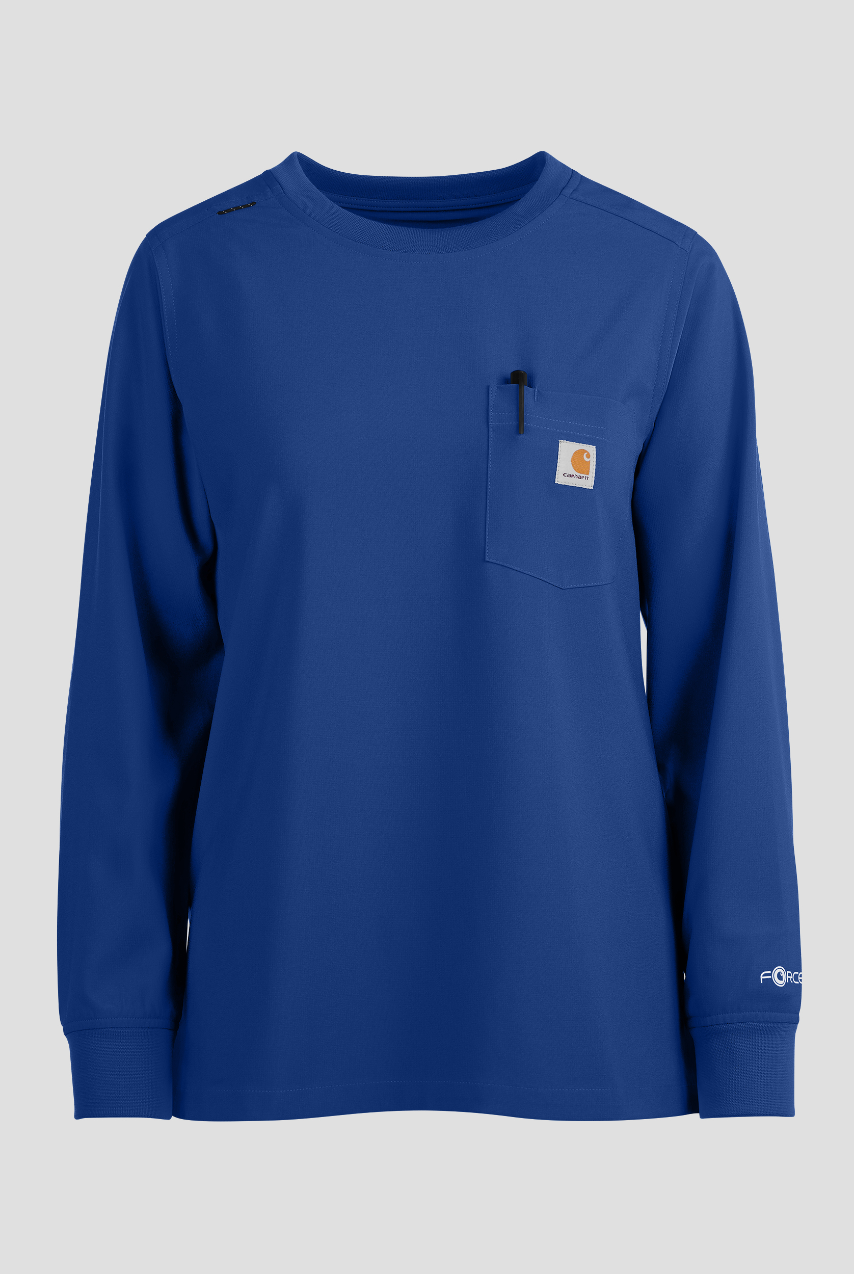 Carhartt Cross-Flex Force Women's 1-Pocket STRETCH Knit Trim Long Sleeve Crew Neck Scrub Top