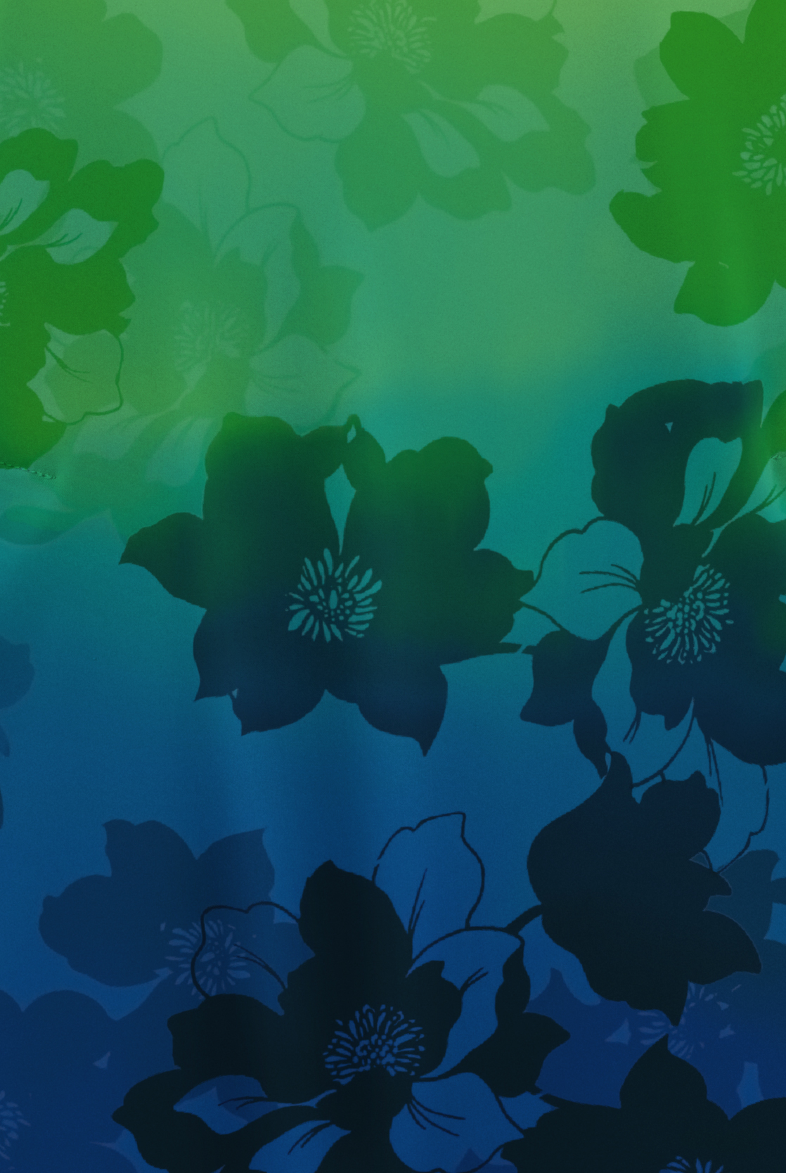 Easy STRETCH Floral Ombre Navy Women's 2-Pocket V-Neck Print Scrub Top