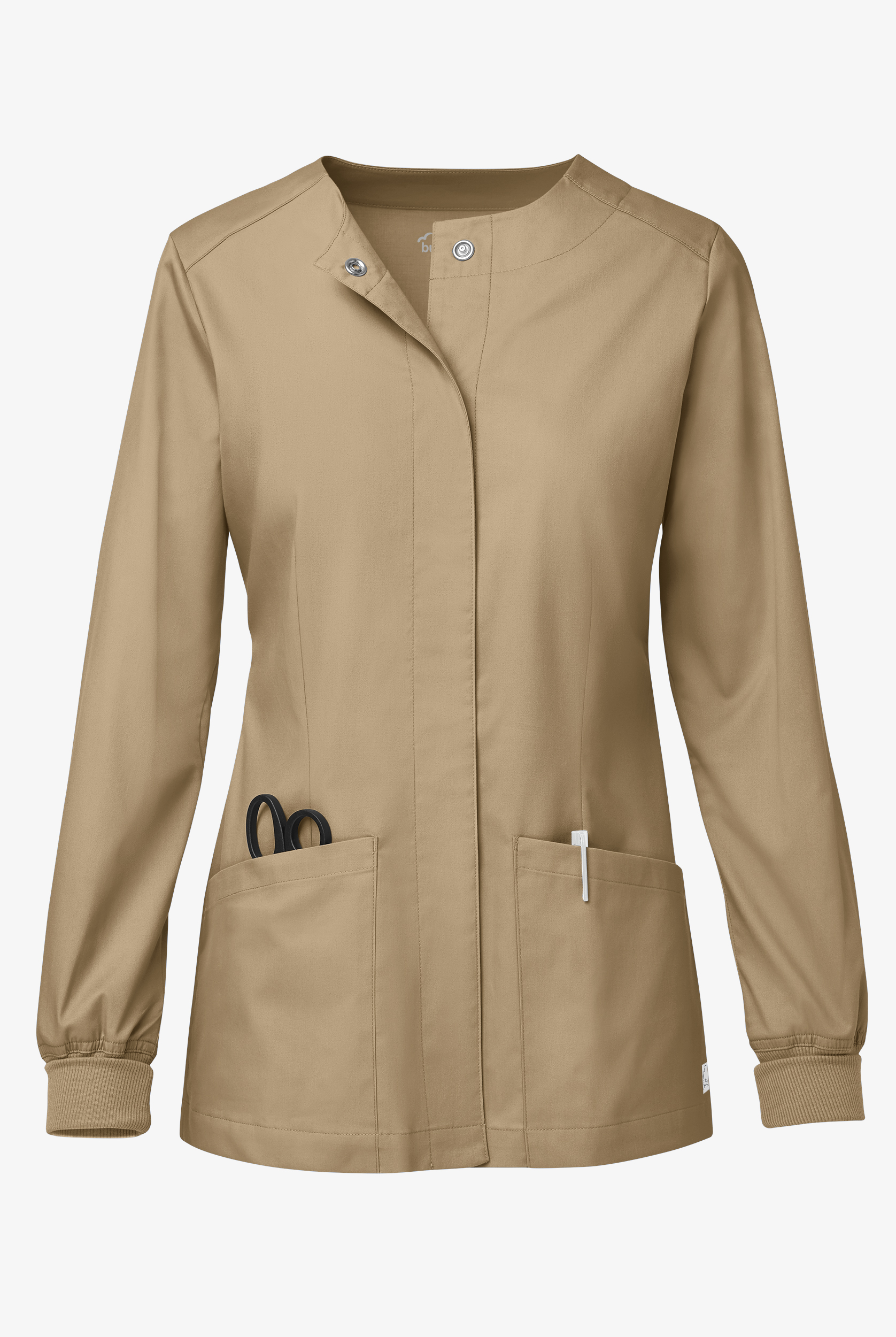 Butter-Soft STRETCH Women's 2-Pocket Long Sleeve Snap Front Scrub Jacket