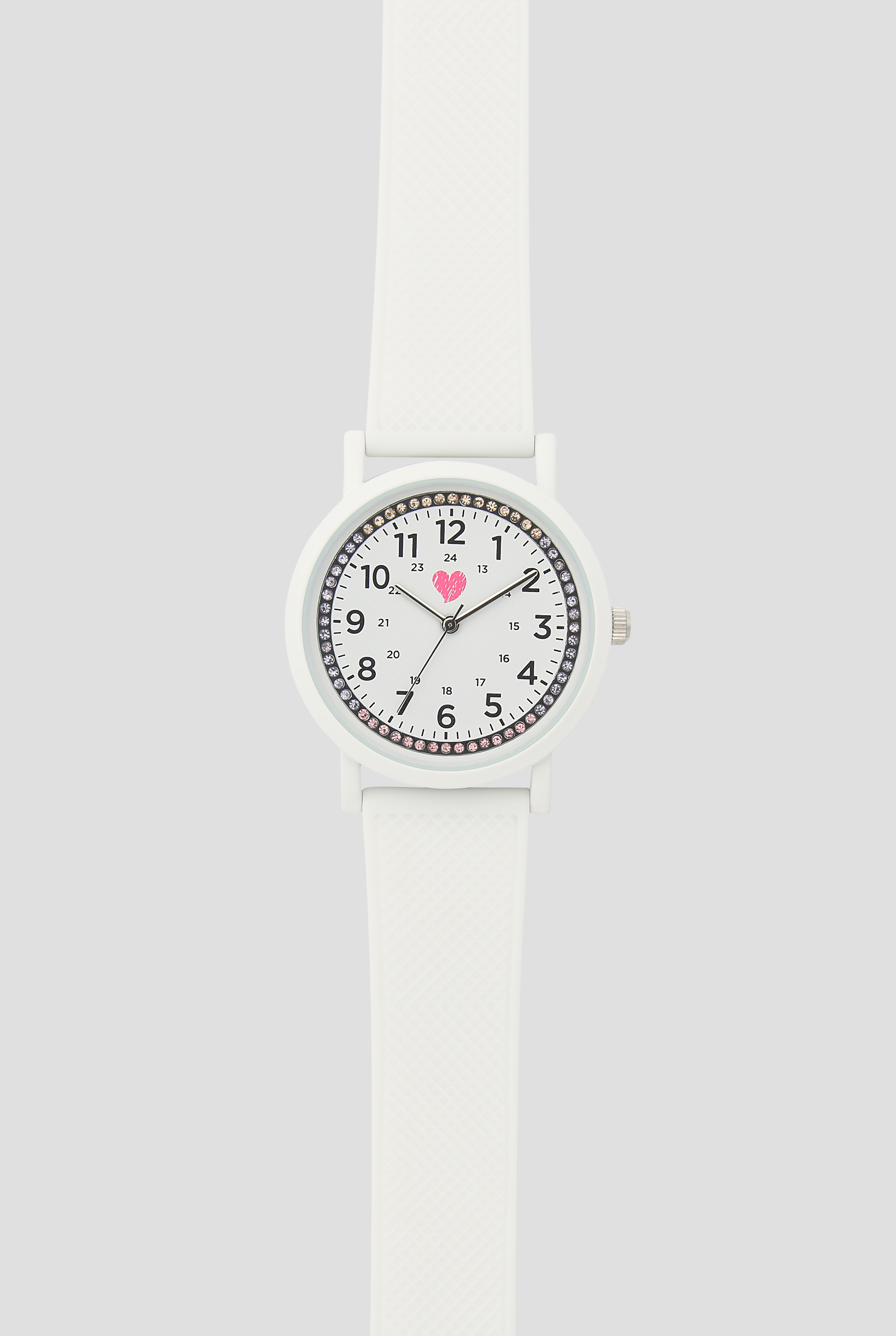 Reloj Nurse Mates Pink Heart Crystal White