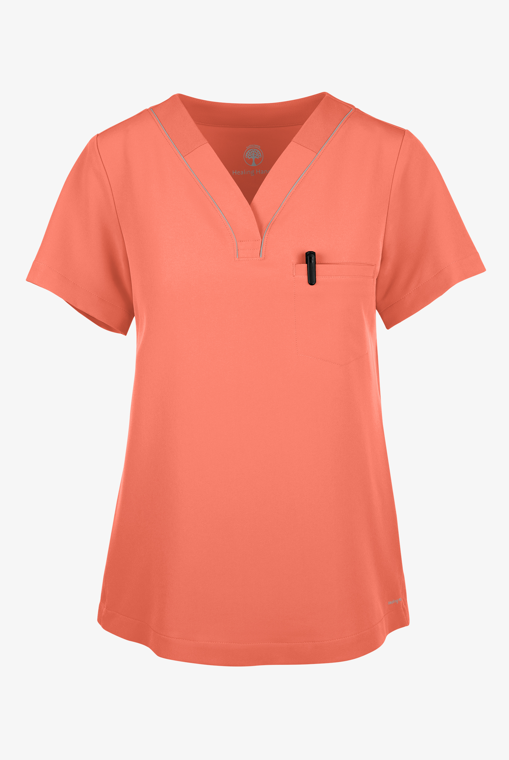 360 by Healing Hands Stella Women's 1-Pocket STRETCH Side Snap V-Neck Scrub Top