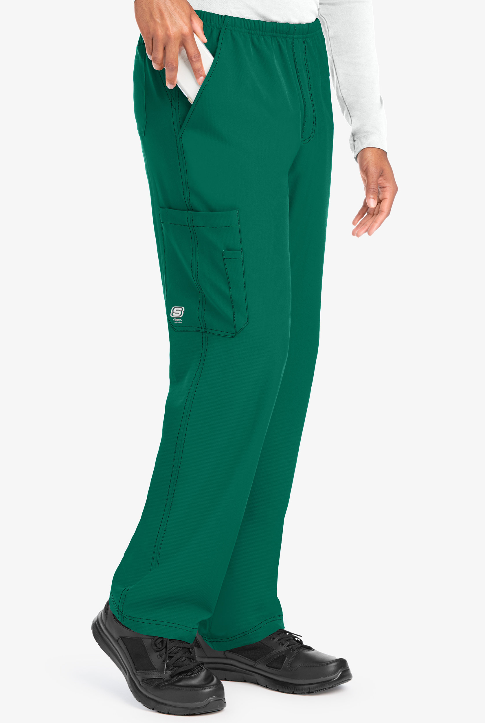 Skechers by Barco Structure Men's 4-Pocket STRETCH Cargo Scrub Pants - Short