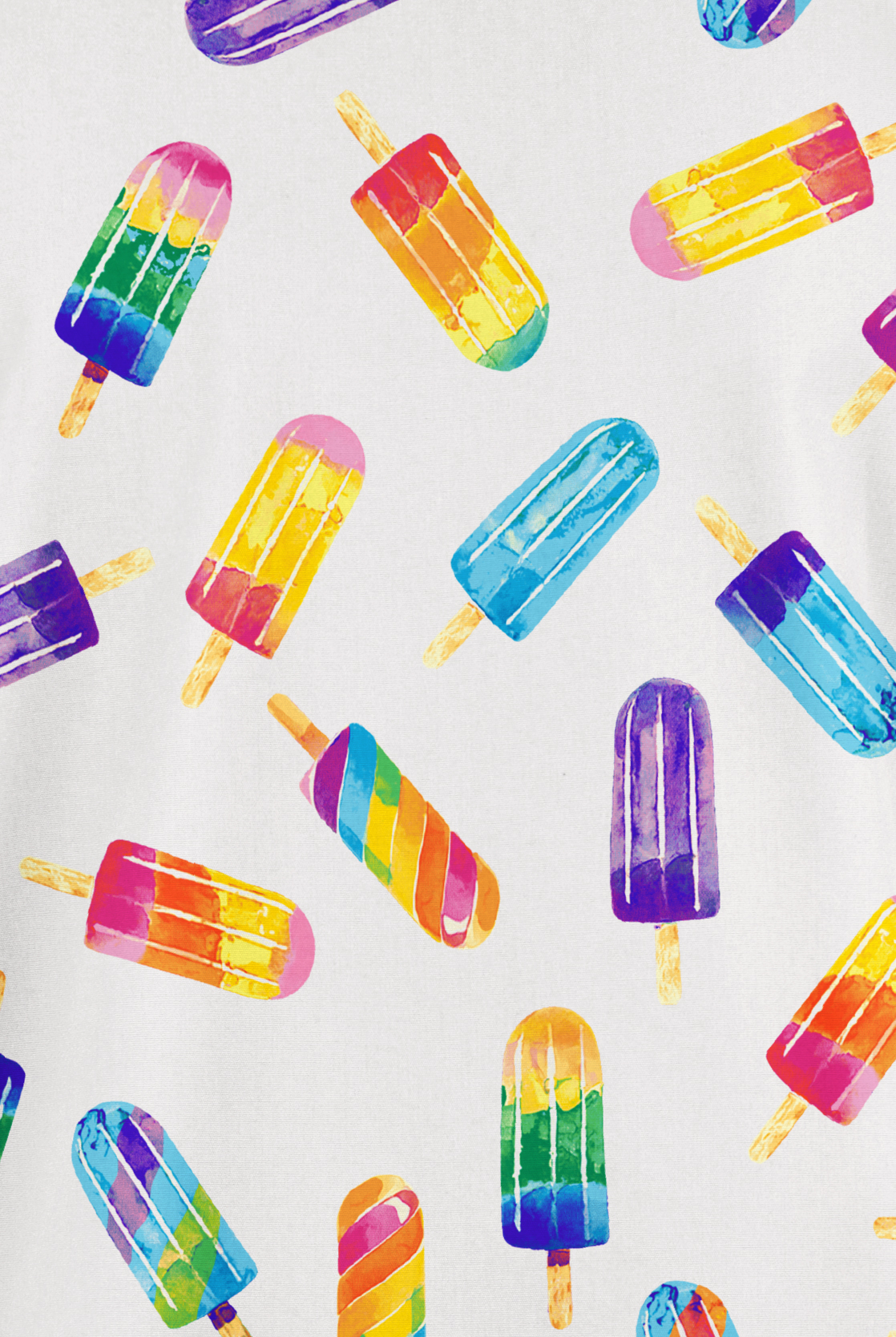 Butter-Soft Originals Rainbow Pops White Women's 2-Pocket V-Neck Print Scrub Top