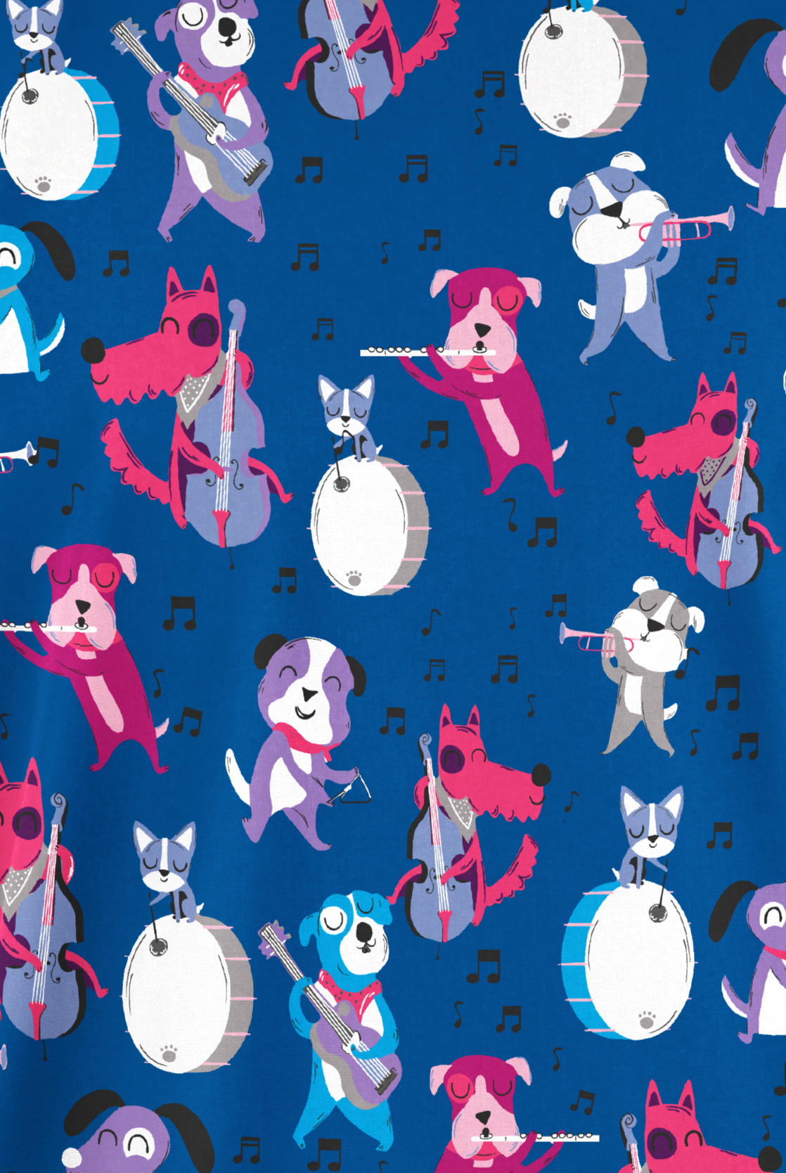 Butter-Soft Originals Jazz It Up Royal  Women's 2-Pocket Classic Fit V-Neck Print  Scrub Top