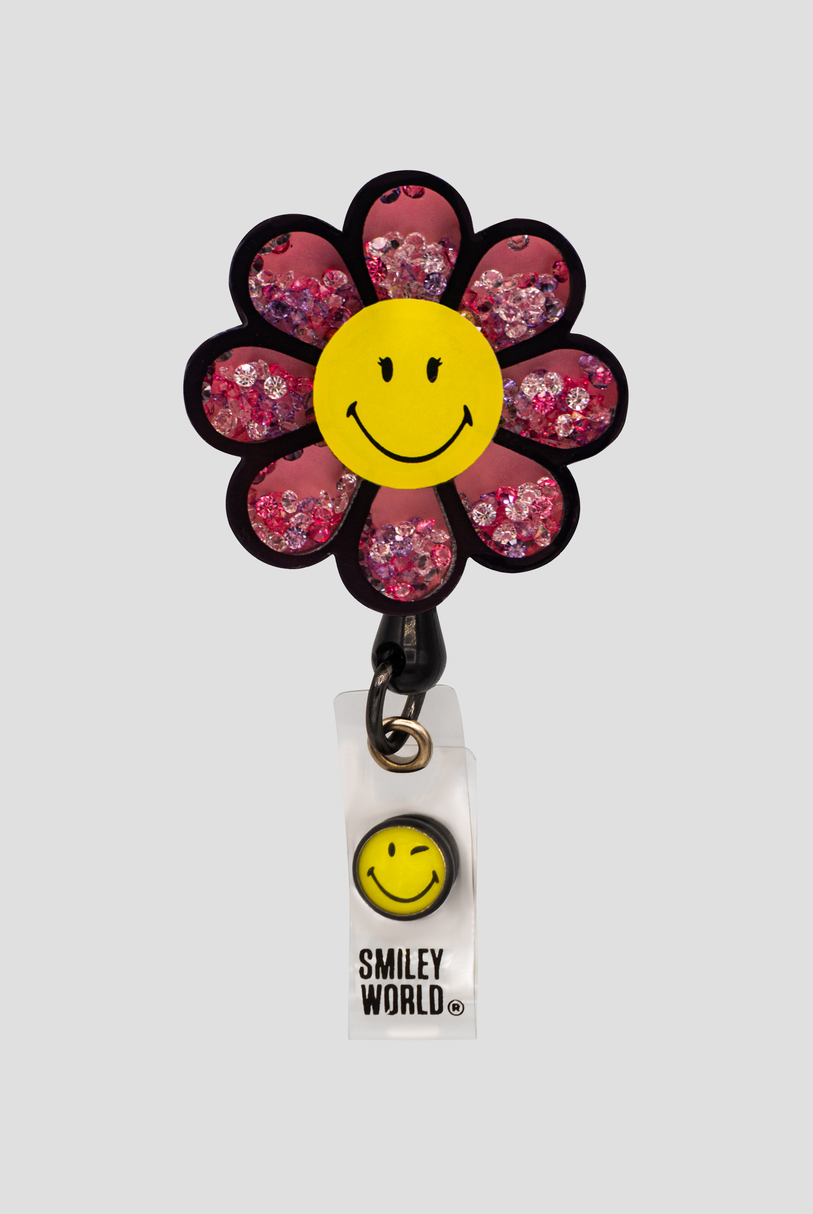 koi Smiley World Daisy Shaker ID Badge Reel