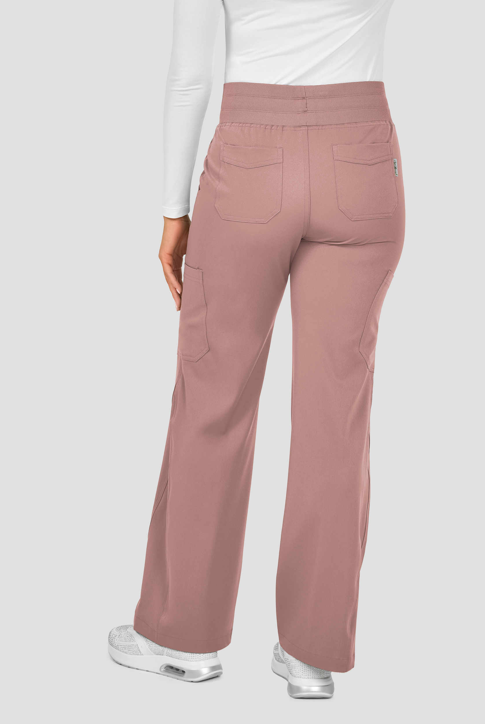 Zavate Ava Therese Avery Women's 6-Pocket STRETCH High Waist Cargo Wide Leg Scrub Pants