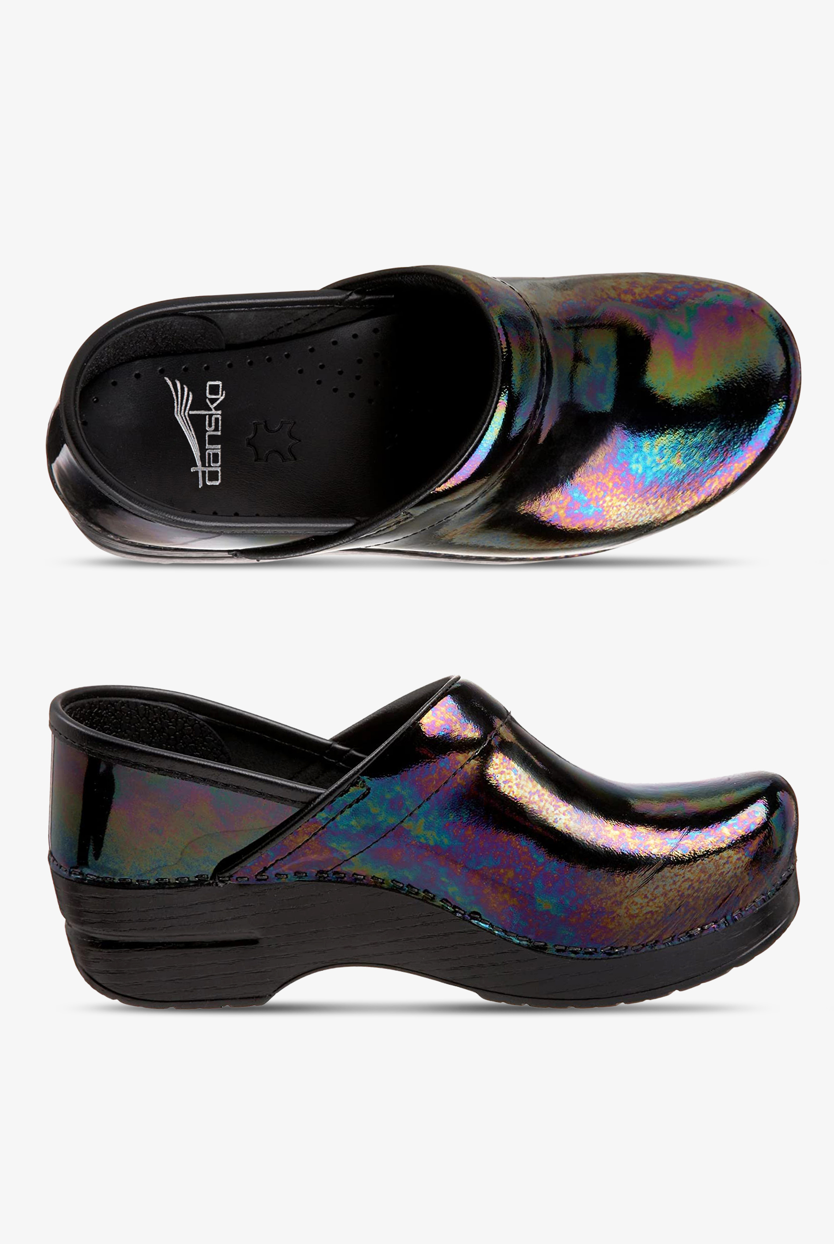 Dansko Women's Professional Petrol Patent Leather Nursing Clogs