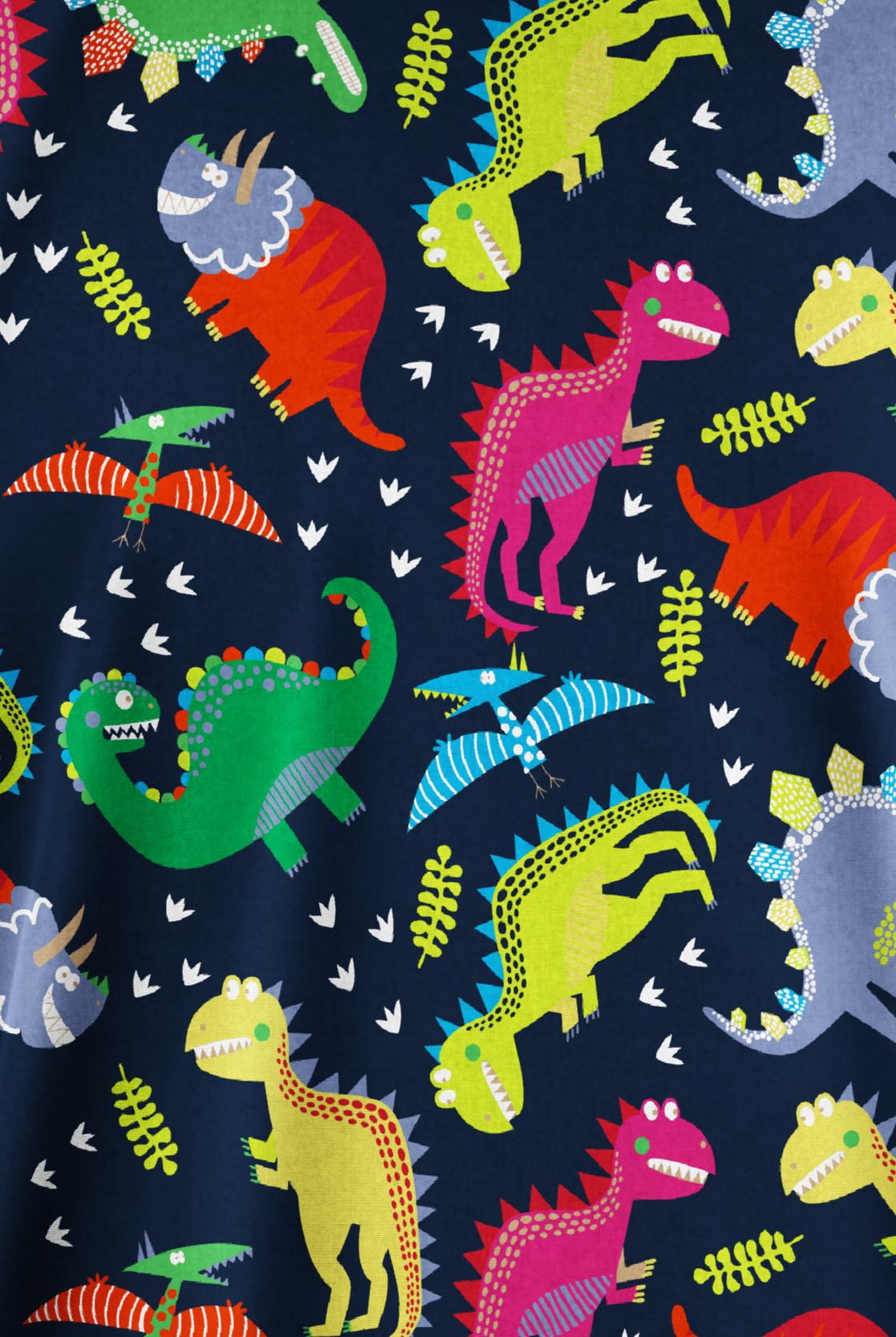 Butter-Soft Originals Colorful Dinos Navy Women's 2-Pocket V-Neck Print Scrub Top