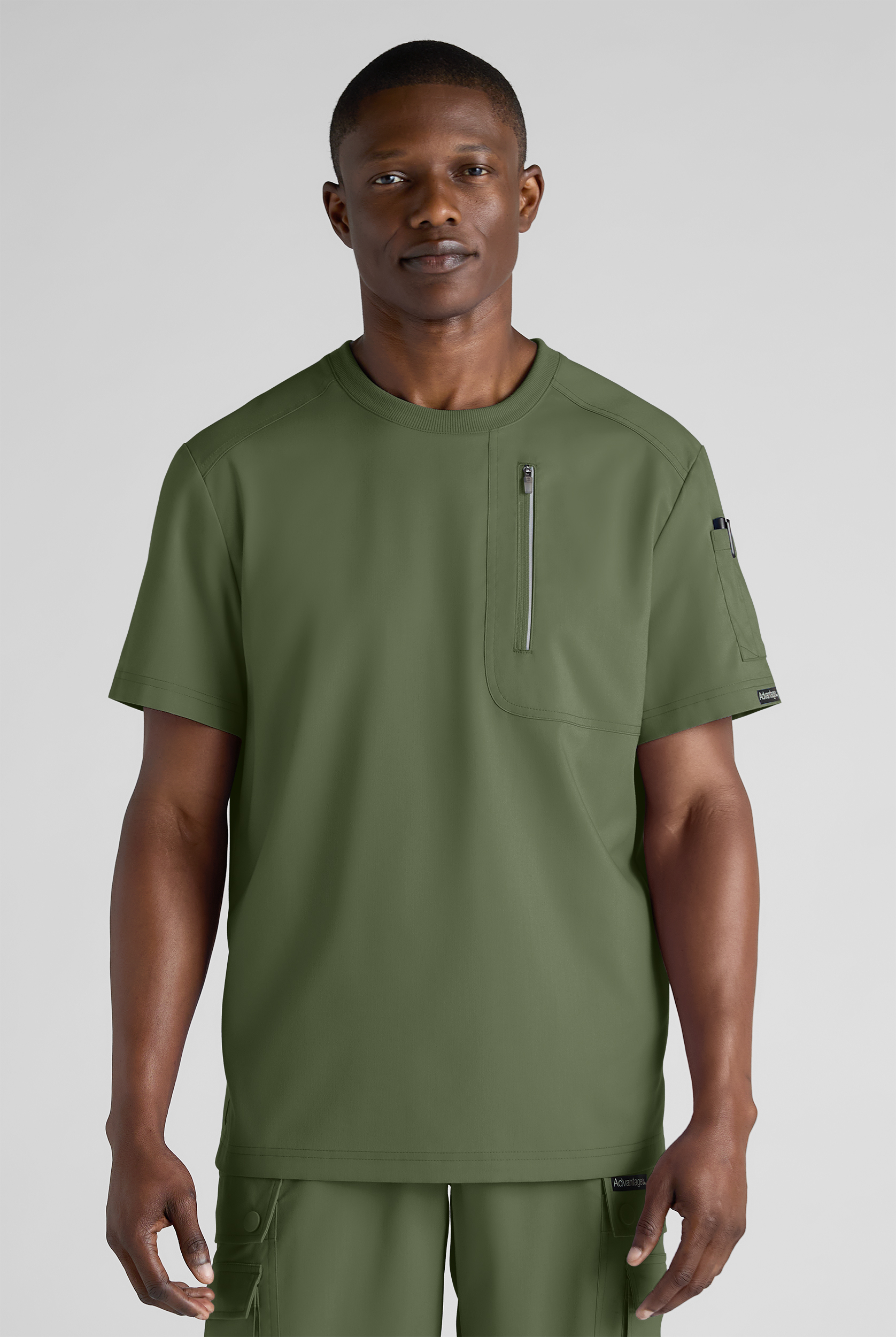 Advantage STRETCH Men's 3-Pocket Crew Neck Scrub Top