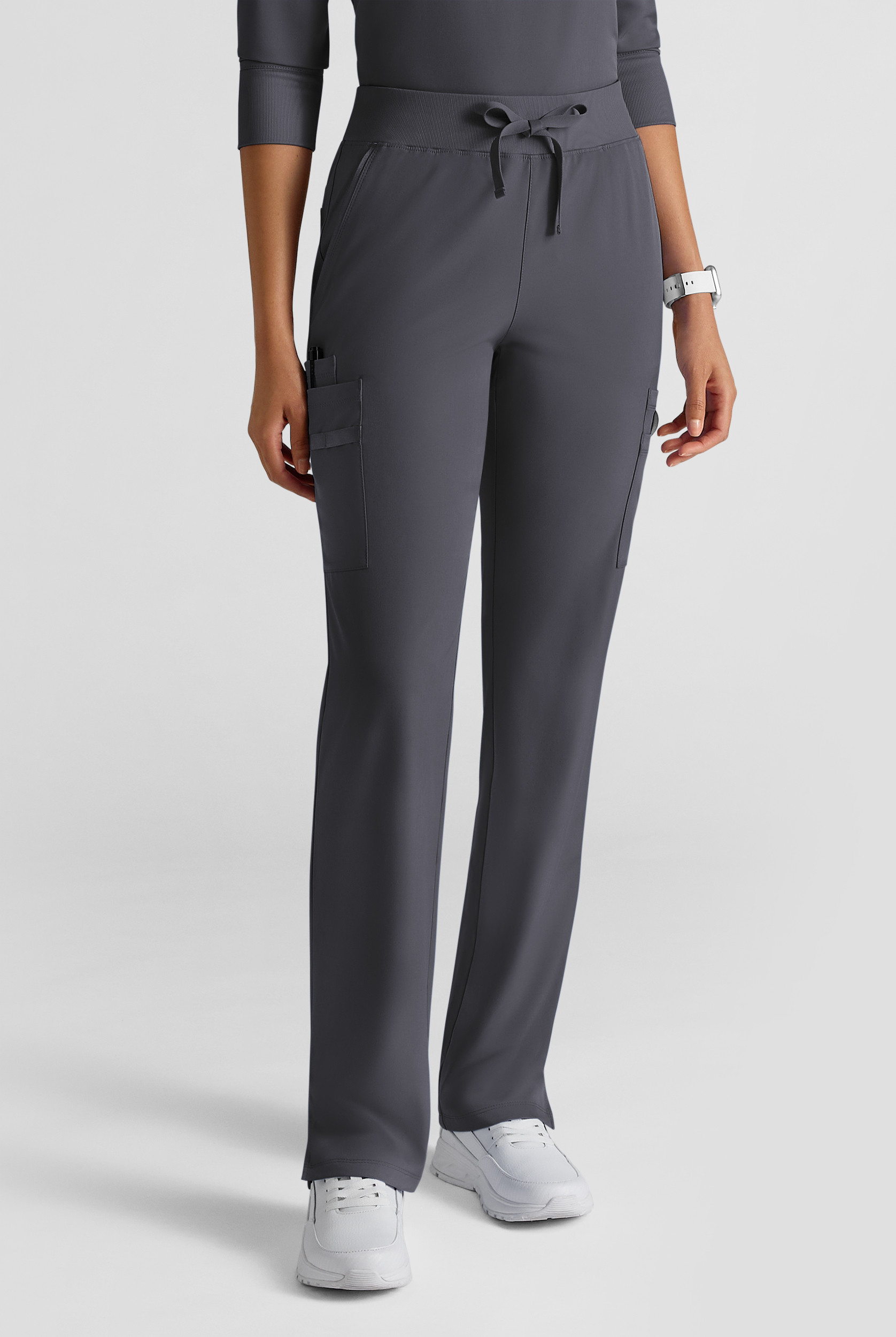 WhisperLite YARA Women's 10-Pocket STRETCH Cargo Straight Leg Scrub Pants - Petite