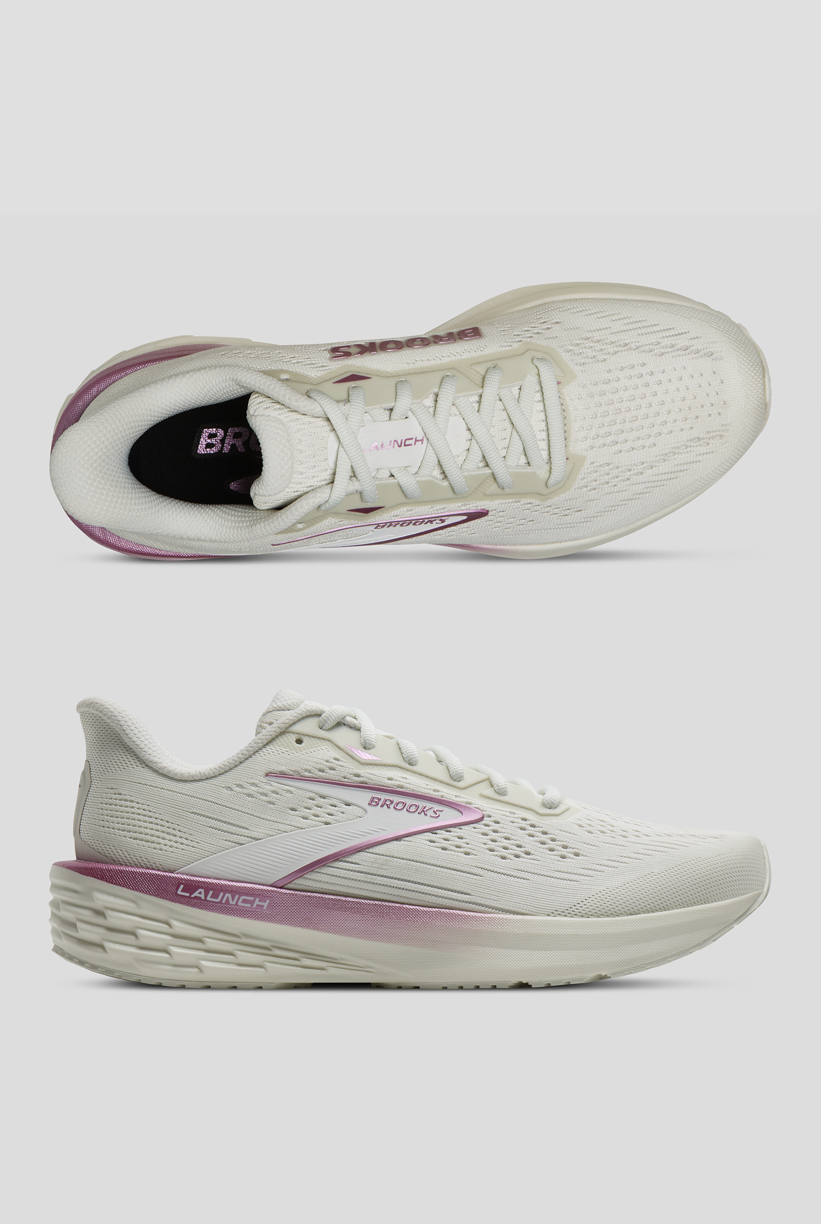 Brooks Women's Launch 12 Bluewash/Pink Athletic Lace Up Shoes