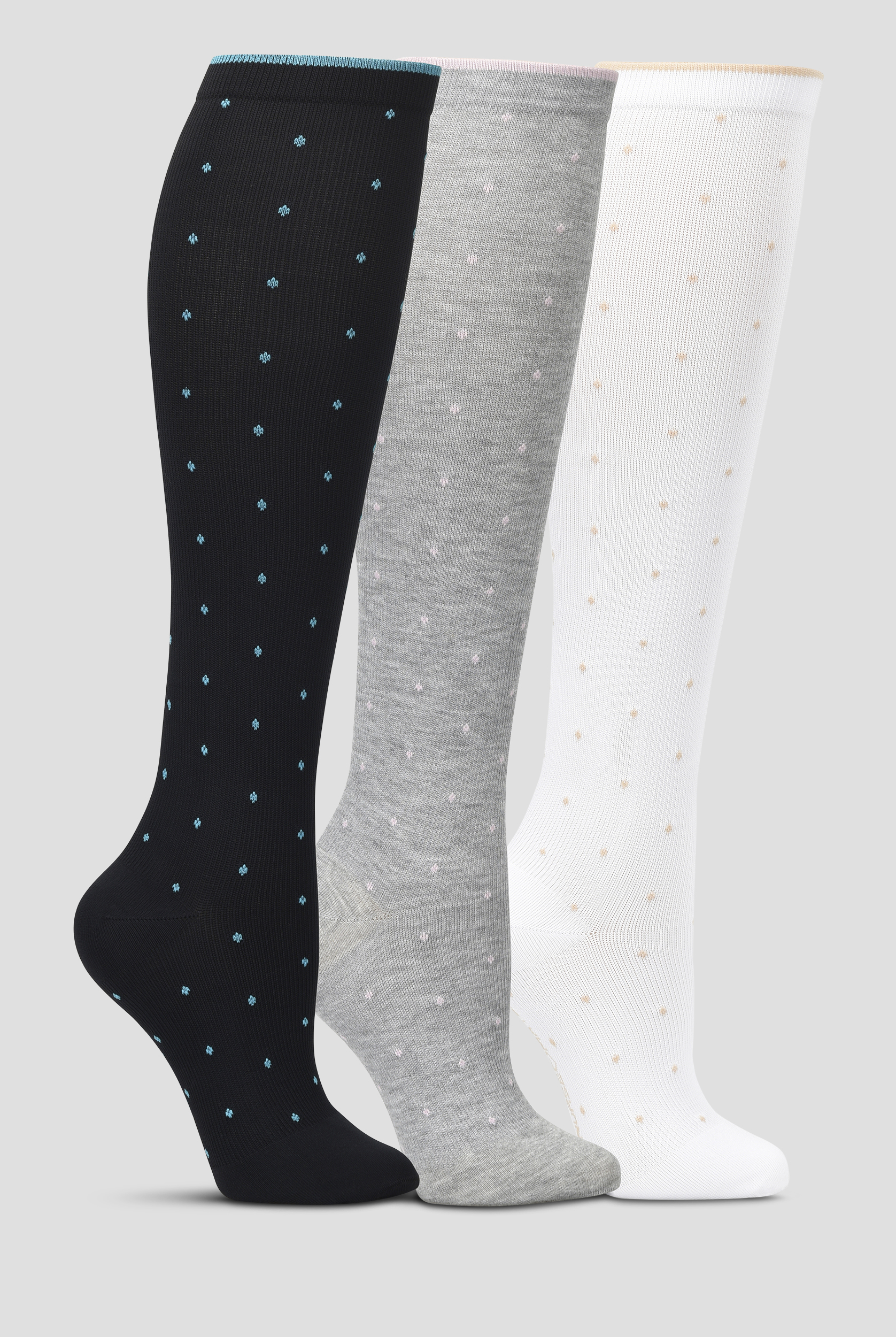 Calcetines de compresi&oacute;n Nurse Mates Core MicroDot 3-pk para mujer - 12-14 mmHg