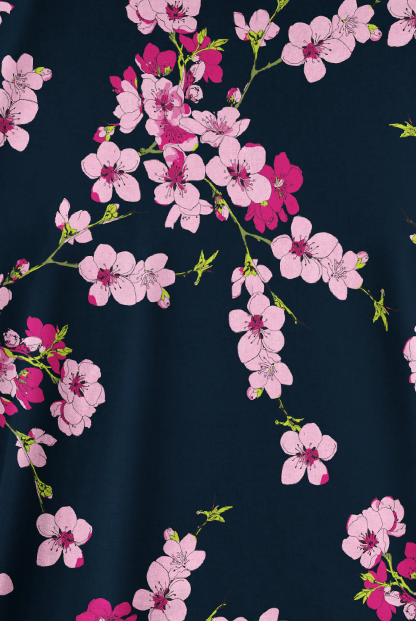 Butter-Soft Originals Sweet Blossoms Navy Women's 2-Pocket V-Neck Print Scrub Top