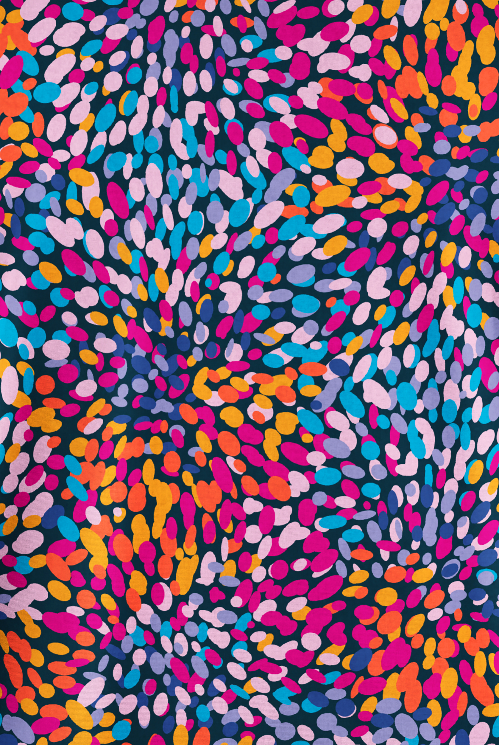 Butter-Soft Originals Rainbow Petals Navy Women's 2-Pocket V-Neck Print Scrub Top