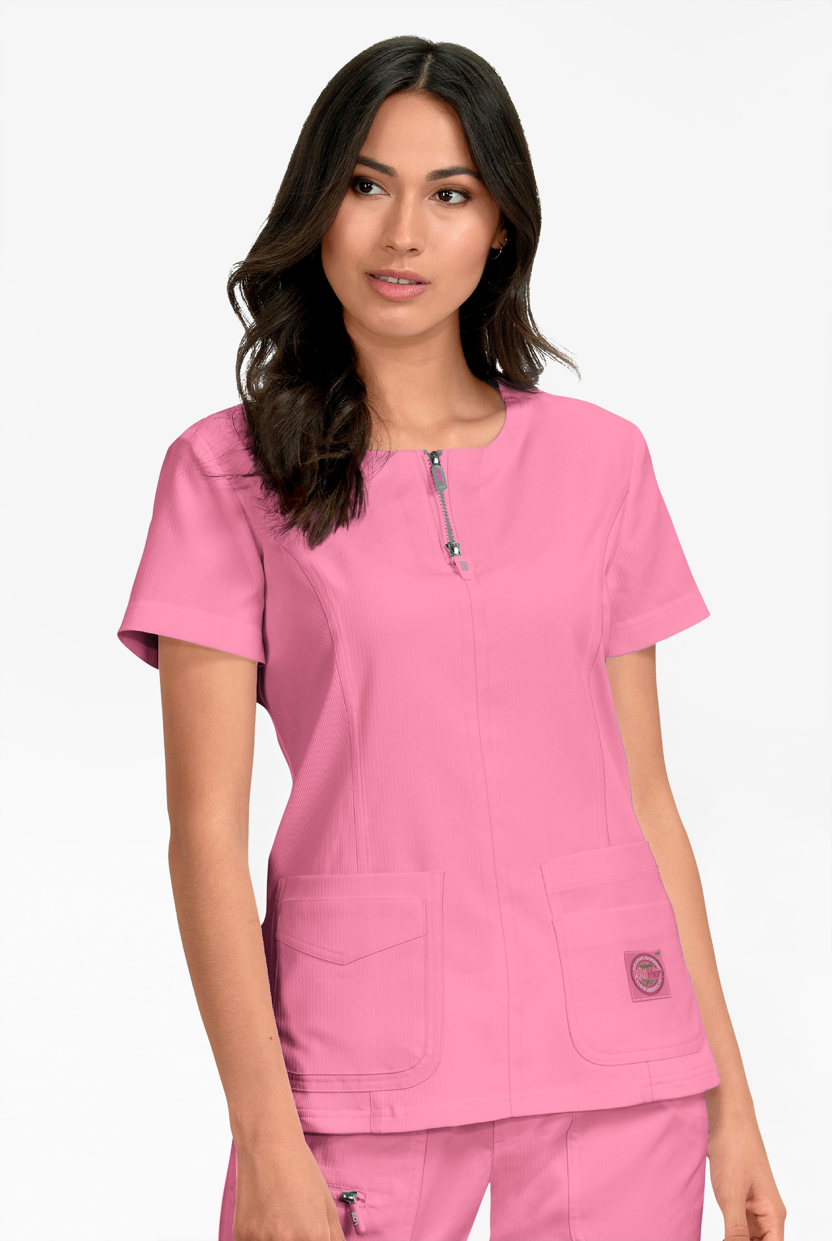 koi Lite&trade; Serenity Women's 4-Pocket Double Zipper Scrub Top