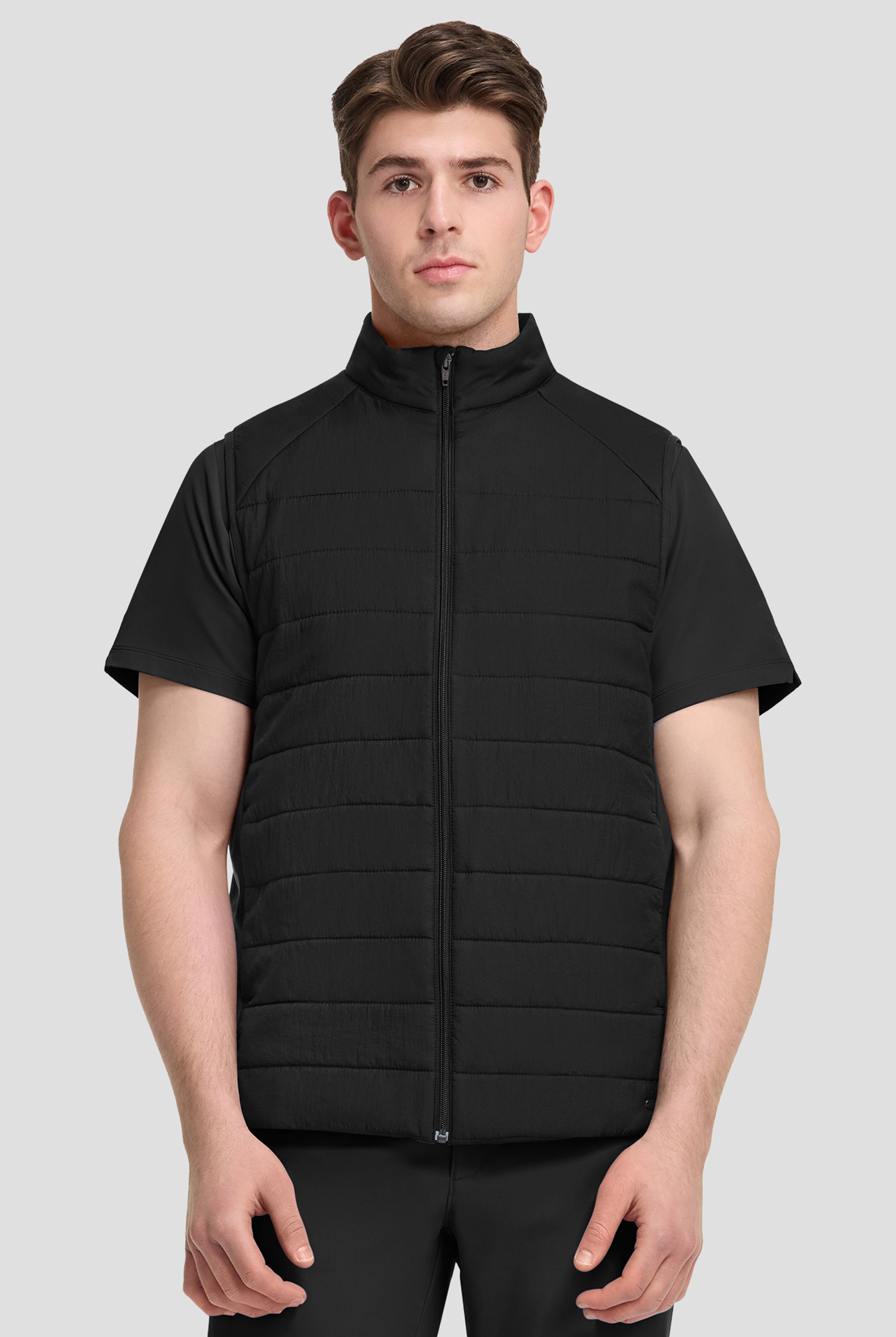 Healing Hands Purple Label Cade Men's 4-Pocket STRETCH Zip Front Scrub Vest