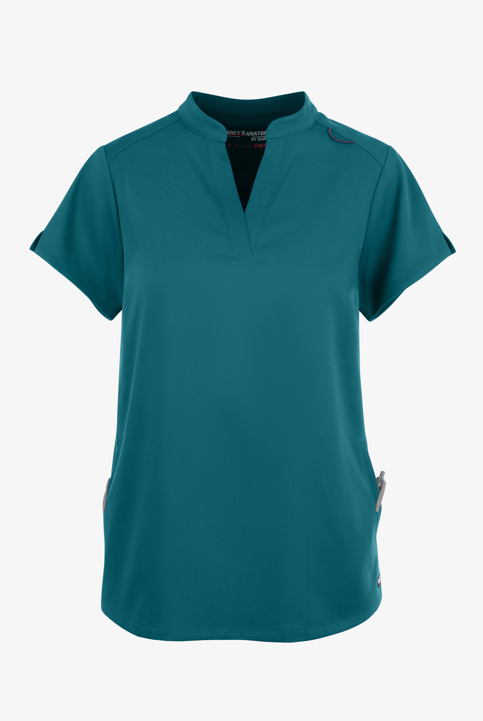 Grey's Anatomy by Barco Spandex STRETCH Avery Women's 2-Pocket Notch Sleeve V-Neck Scrub Top