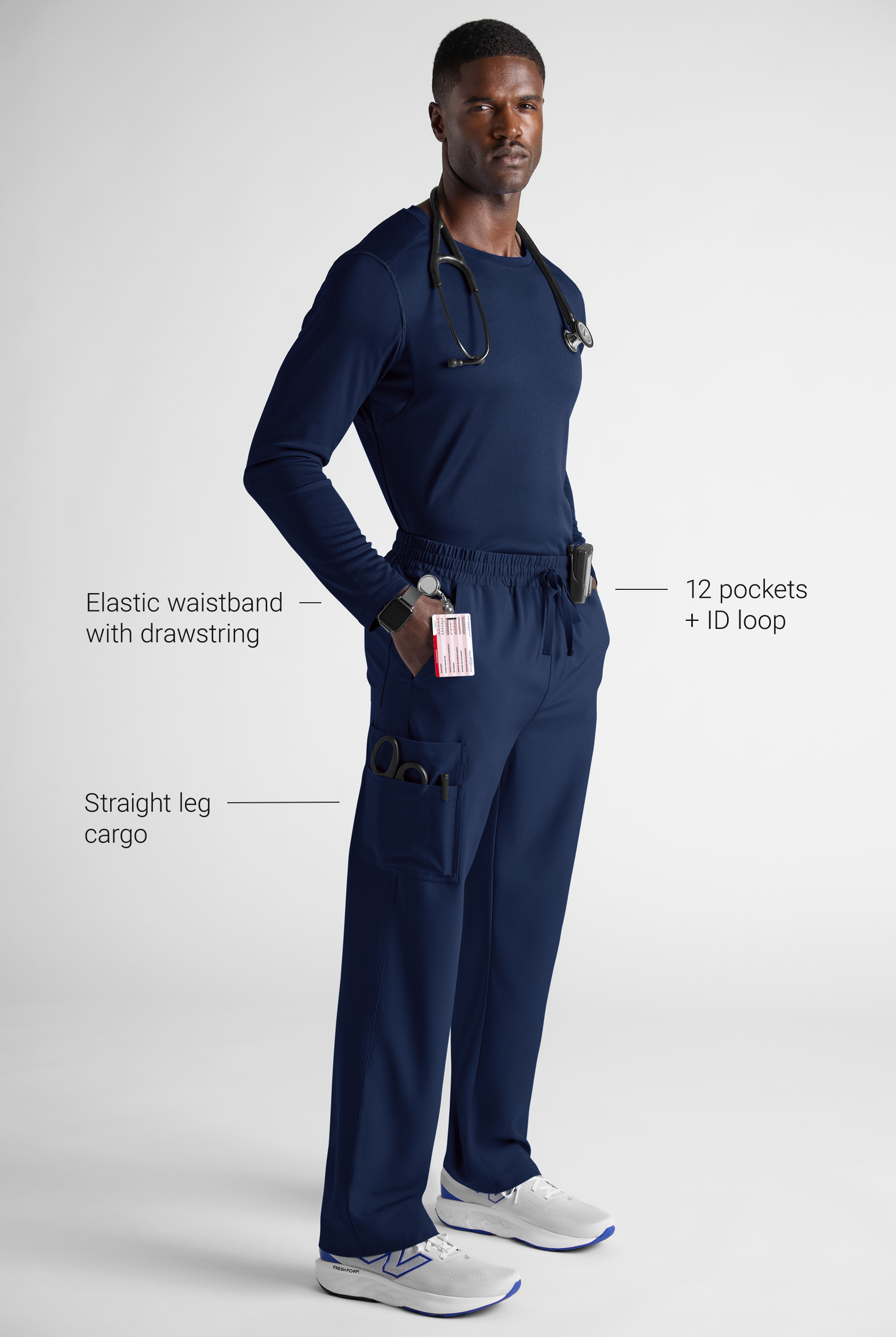 Easy STRETCH Finn Men&rsquo;s 12-Pocket Scrub Pant