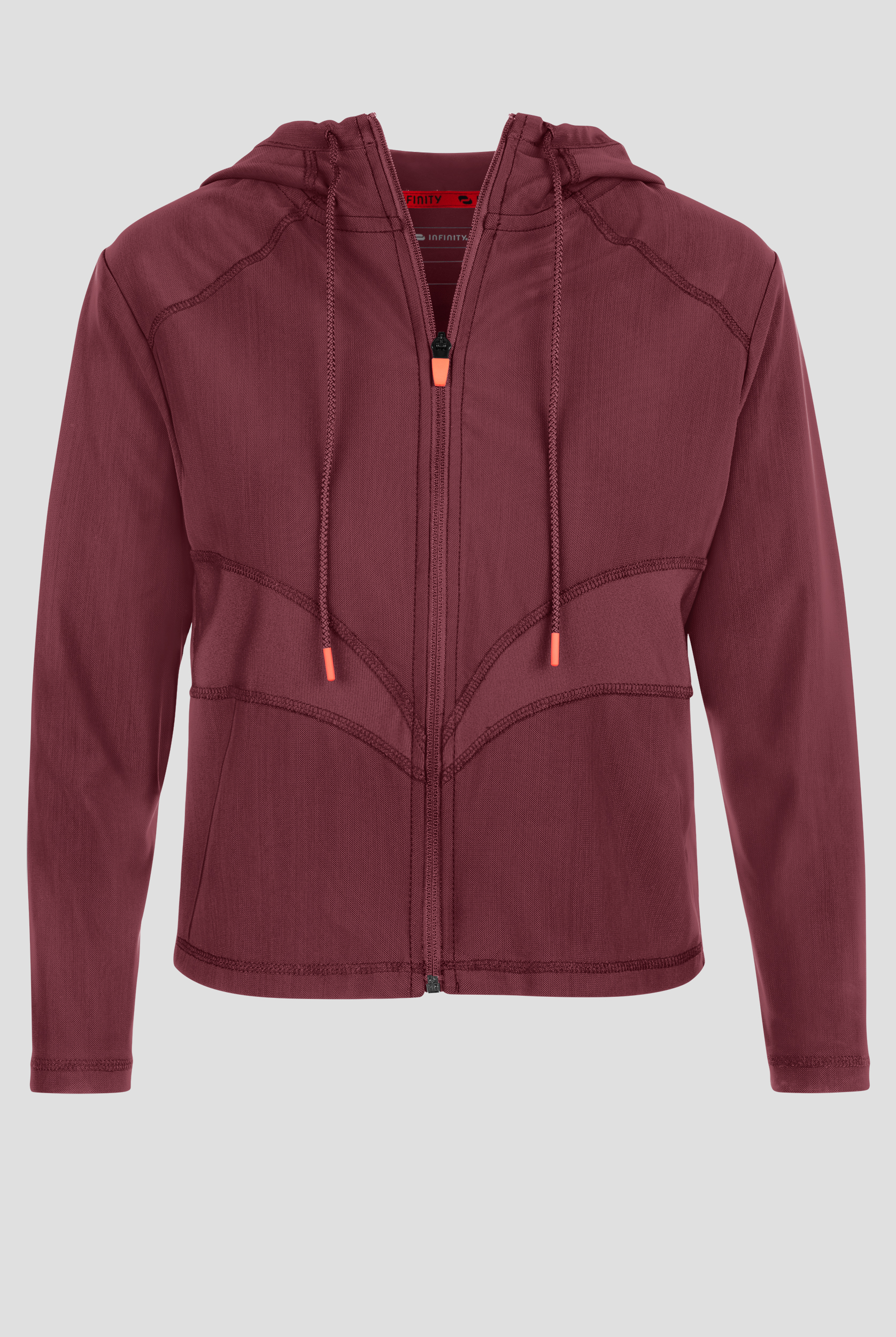 Infinity GNR8 Kinetic Knit Women's 2-Pocket STRETCH Mesh Crop Zip Front Hoodie Scrub Jacket