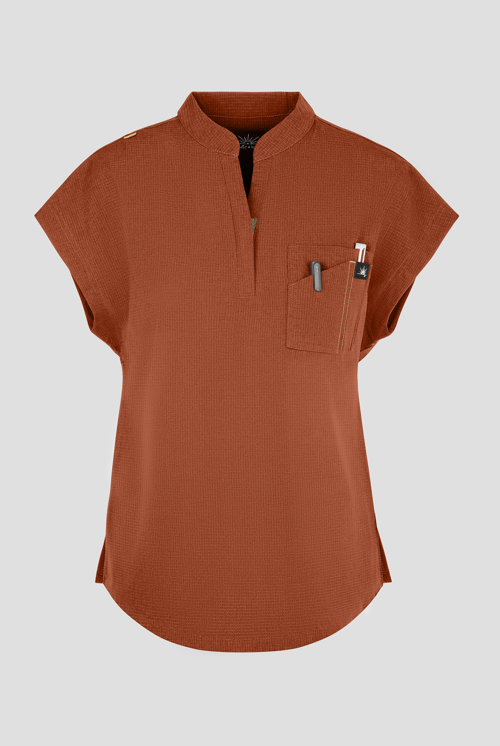 koi Solis Catrin Women's 2-Pocket STRETCH Dolman Sleeve Mandarin Collar Scrub Top