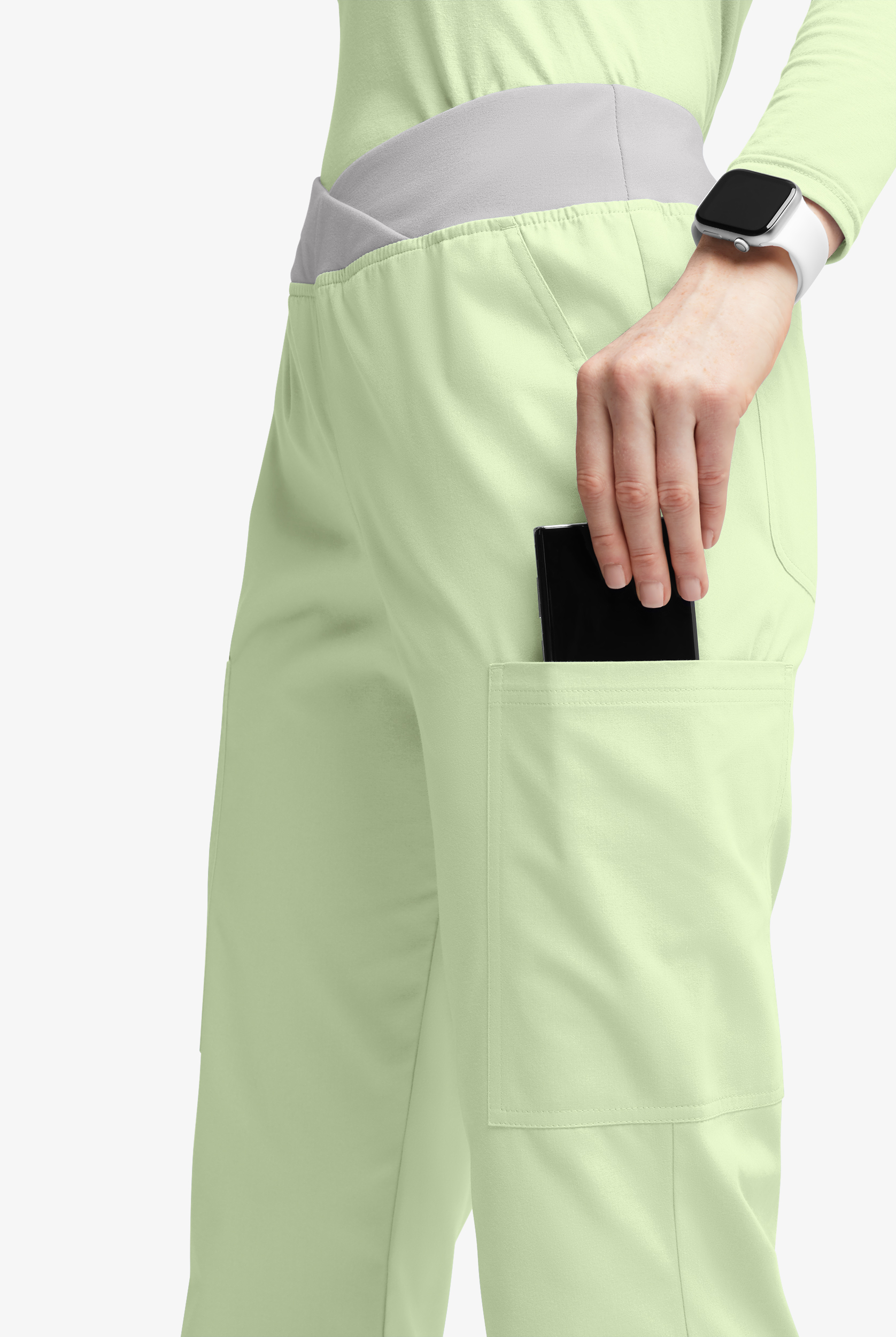 Butter-Soft Originals Women's 7-Pocket Mid Rise Crossover Waist Flared Leg Scrub Pants