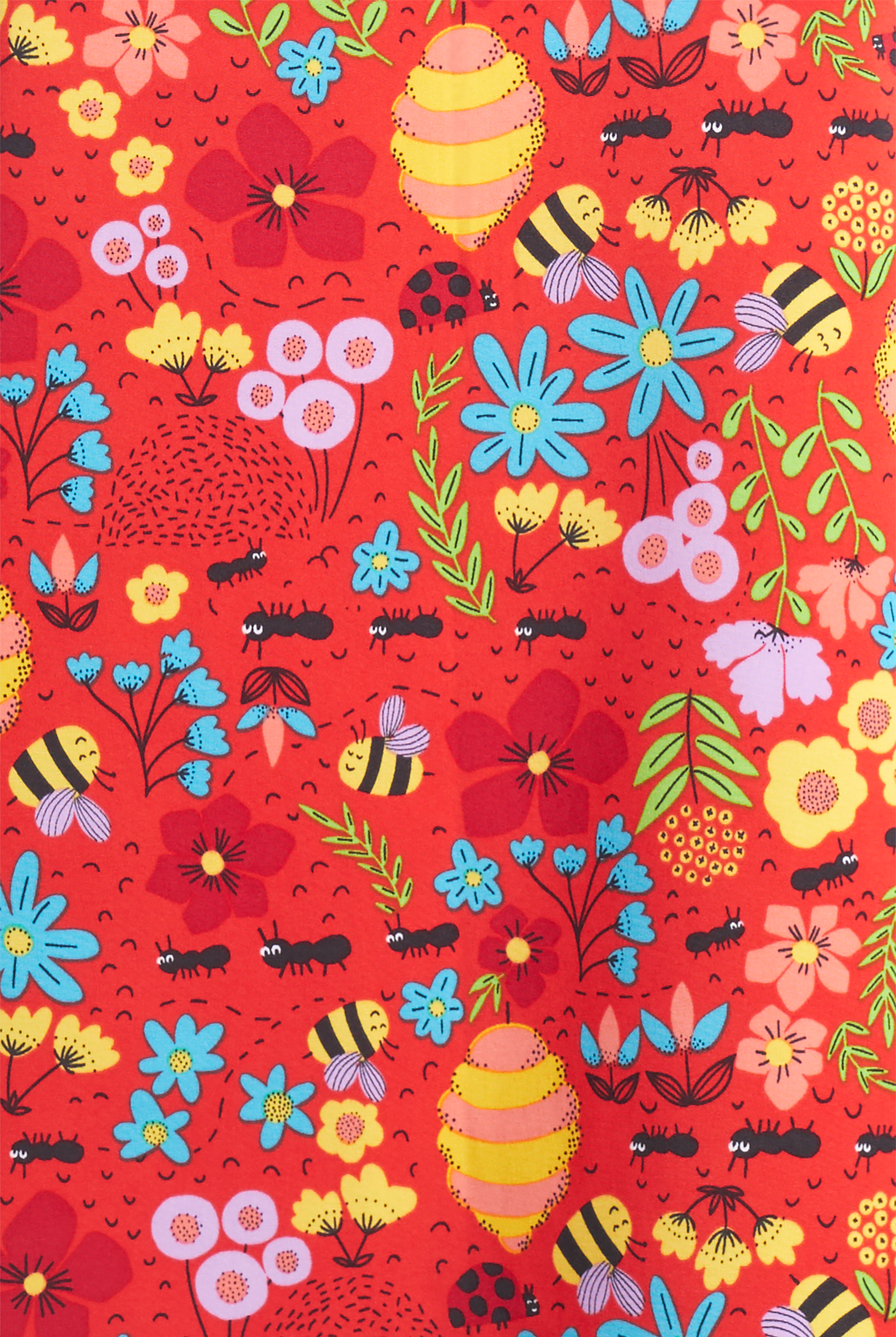 koi Basics Playful Bees and Ants Women's 1-Pocket STRETCH V-Neck Print Scrub Top