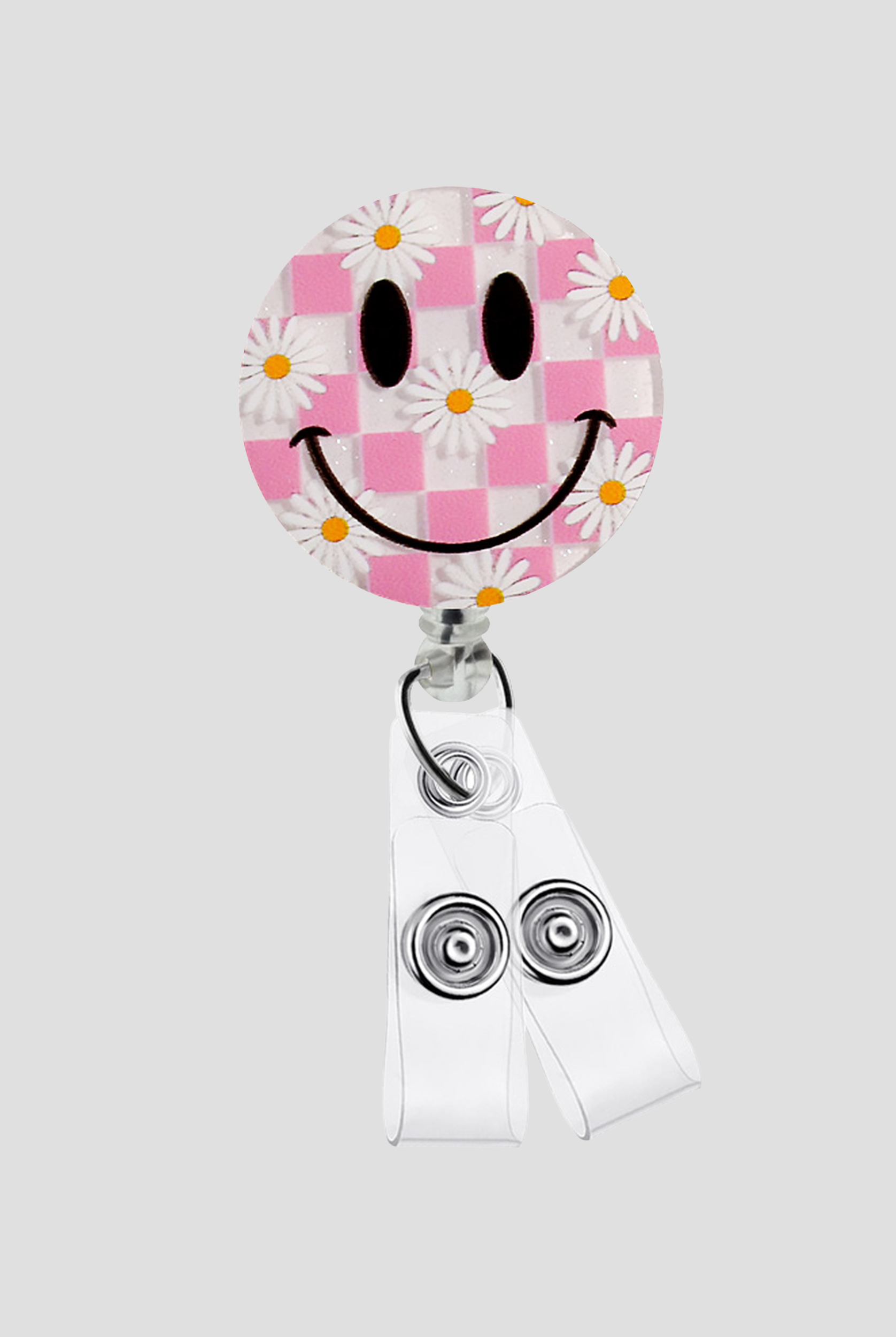 Outside the Box Acrylic Smiley Retro ID Badge Holder