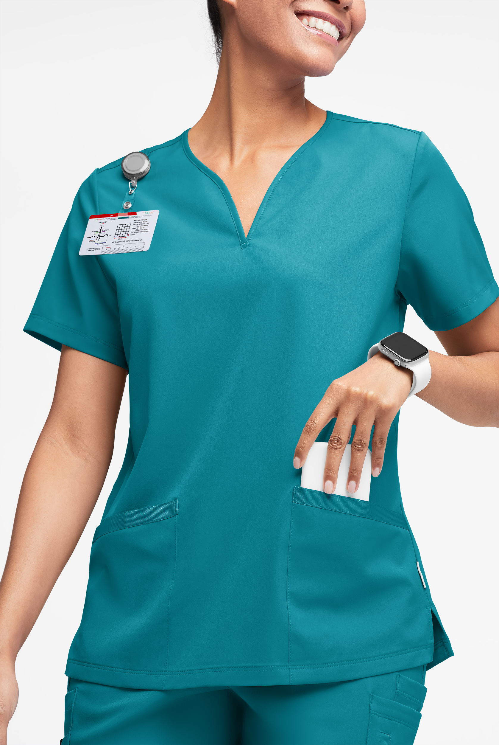 WhisperLite Dahlia Women's 4-Pocket Stretch Notched Neck Scrub Top