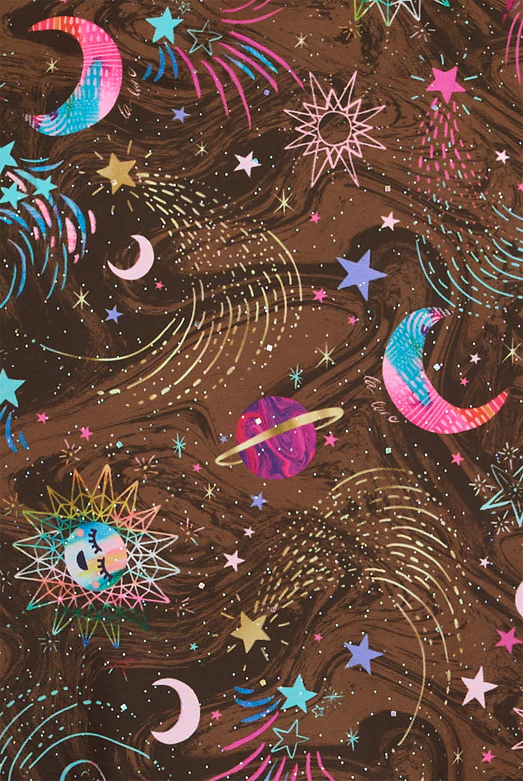 koi Lite Solar Surprise Foil Women's 2-Pocket V-Neck Print Scrub Top