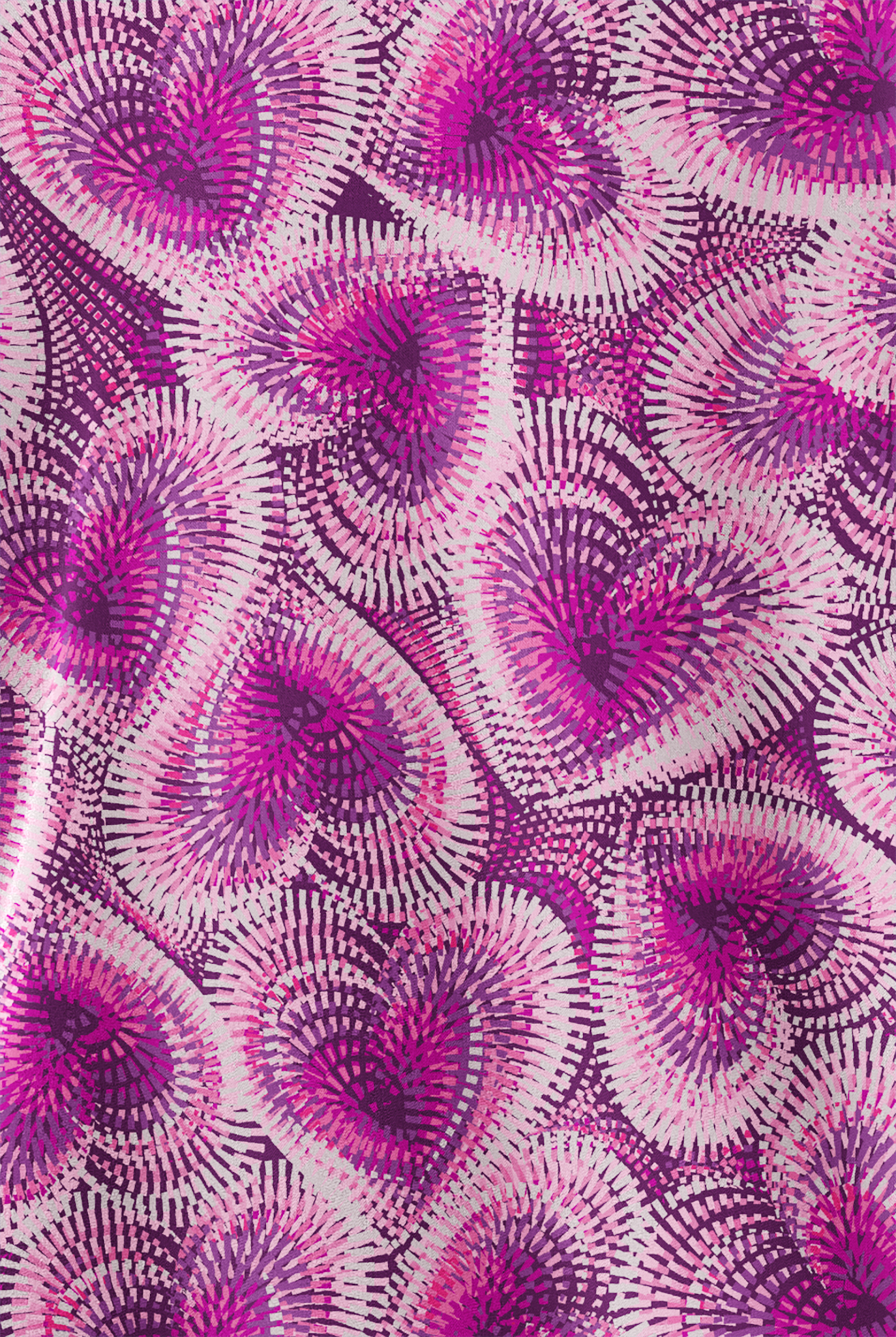 Butter-Soft STRETCH Kinetic Hearts Eggplant Women's 2-Pocket V-Neck Print Scrub Top