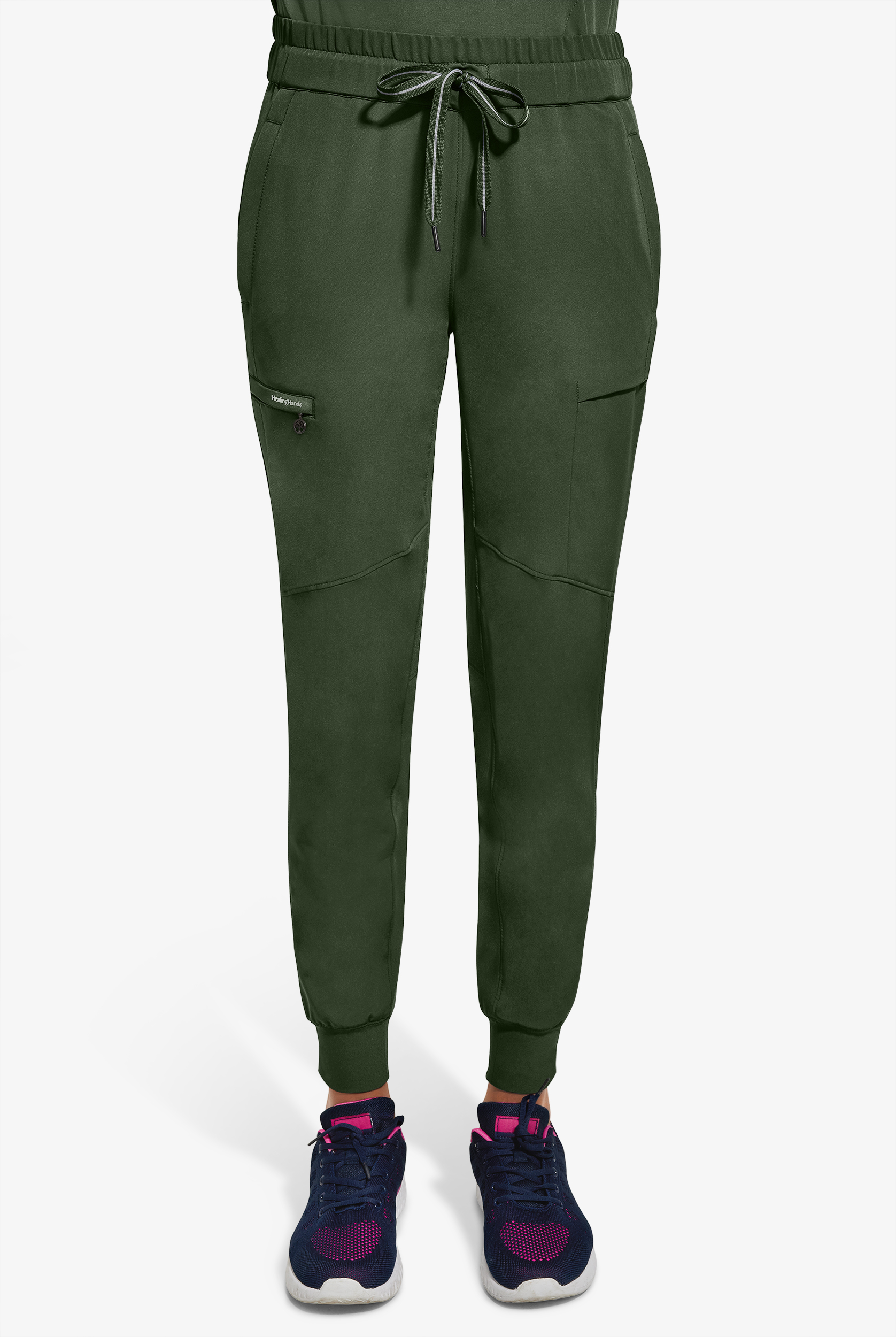 Healing Hands 360 Naya Women's 6-Pocket STRETCH Elastic Jogger Drawstring Scrub Pants - Petite