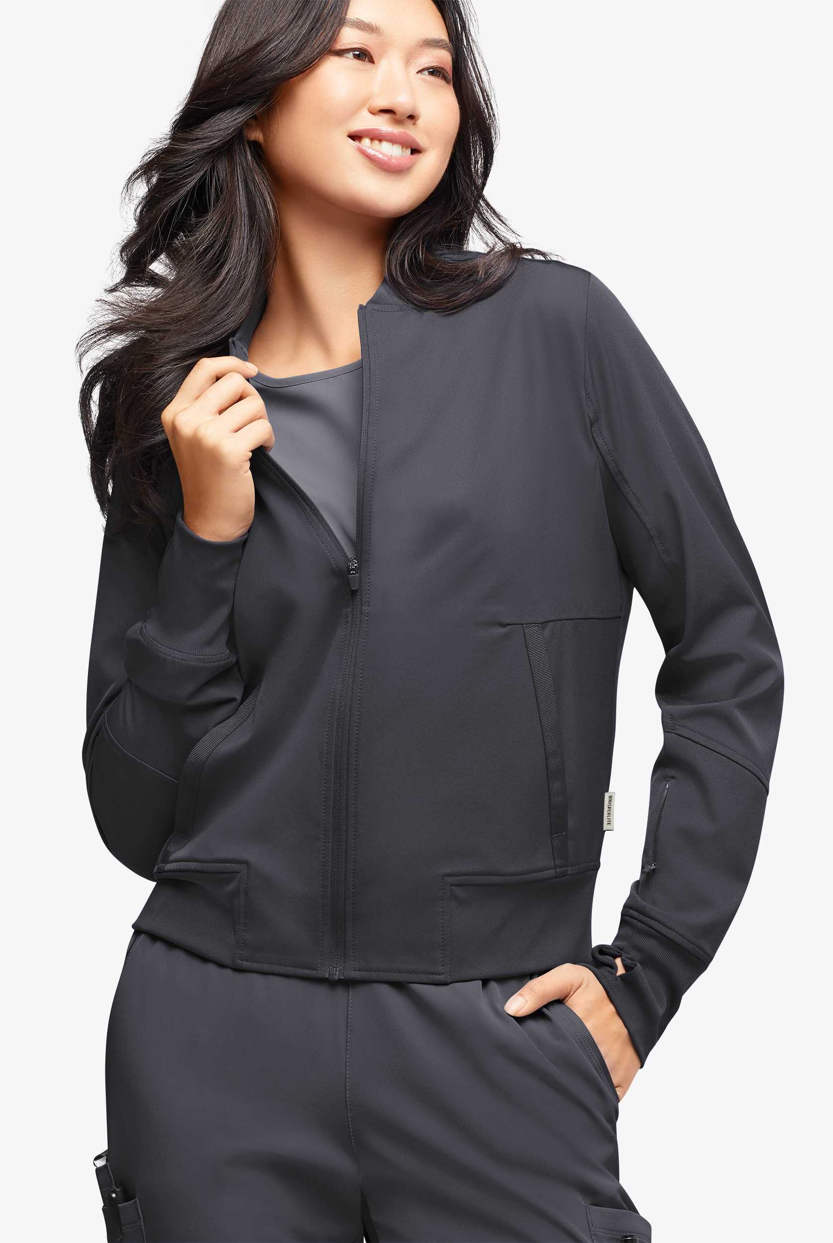 WhisperLite Women's NOA 4-Pocket Lightweight Bomber Scrub Jacket