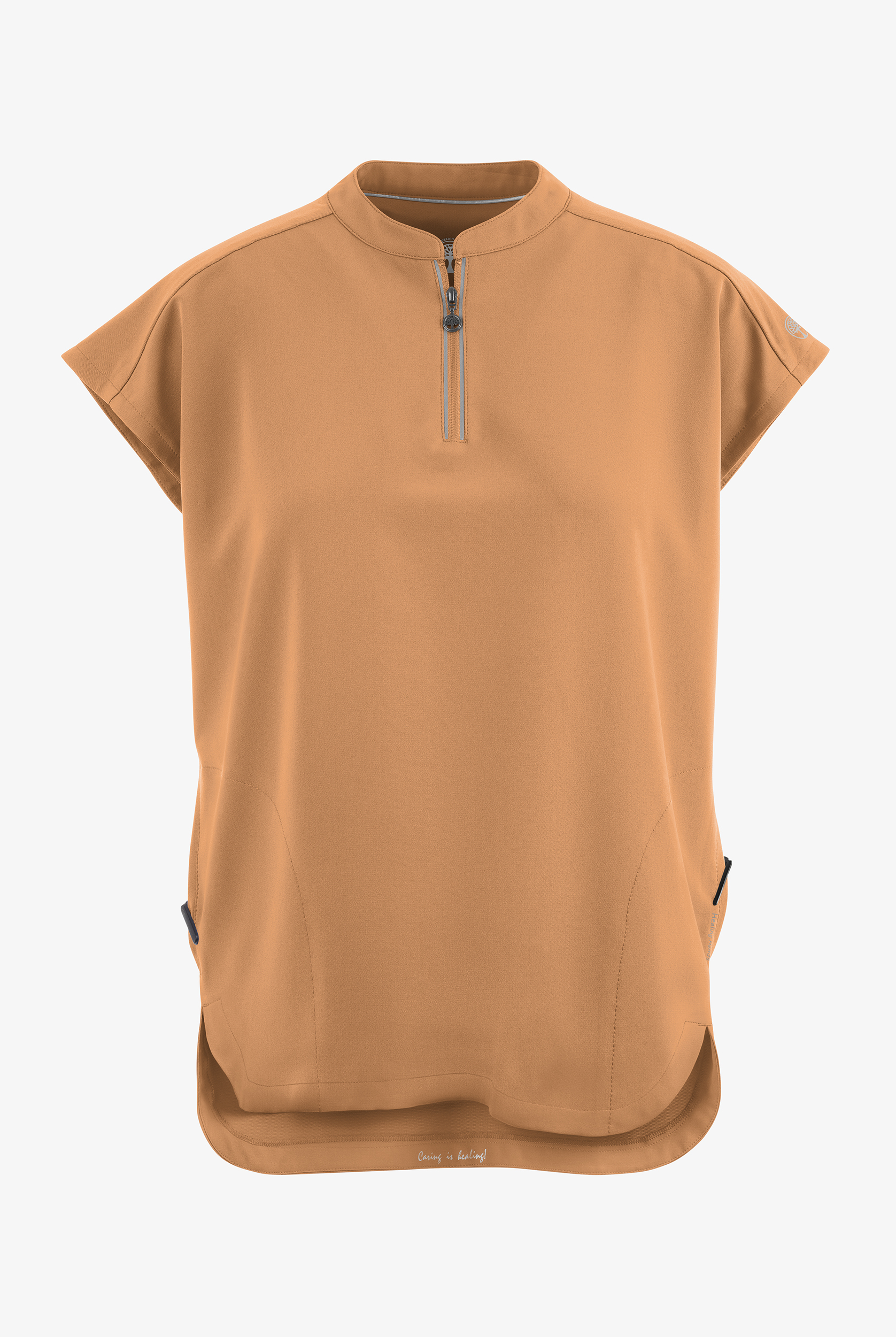 Healing Hands 360 Sandy Women's 2-Pocket STRETCH Dolman Sleeve Zip Mandarin Collar Scrub Top