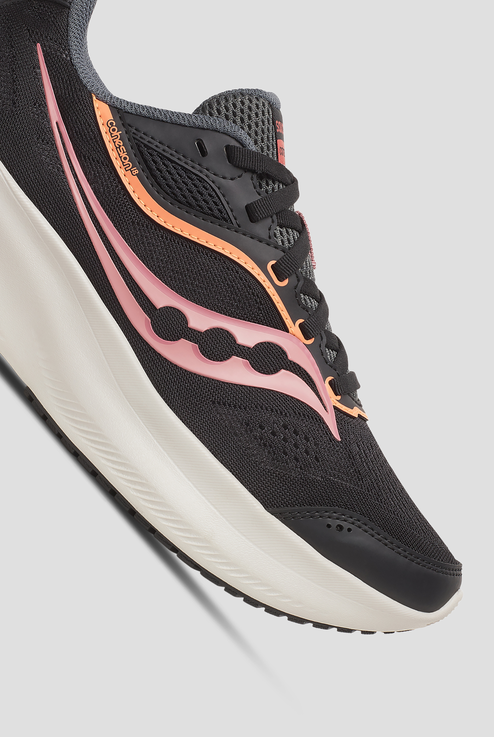 Zapatillas deportivas Saucony Cohesion 18 Black / Salmon con cordones para mujer