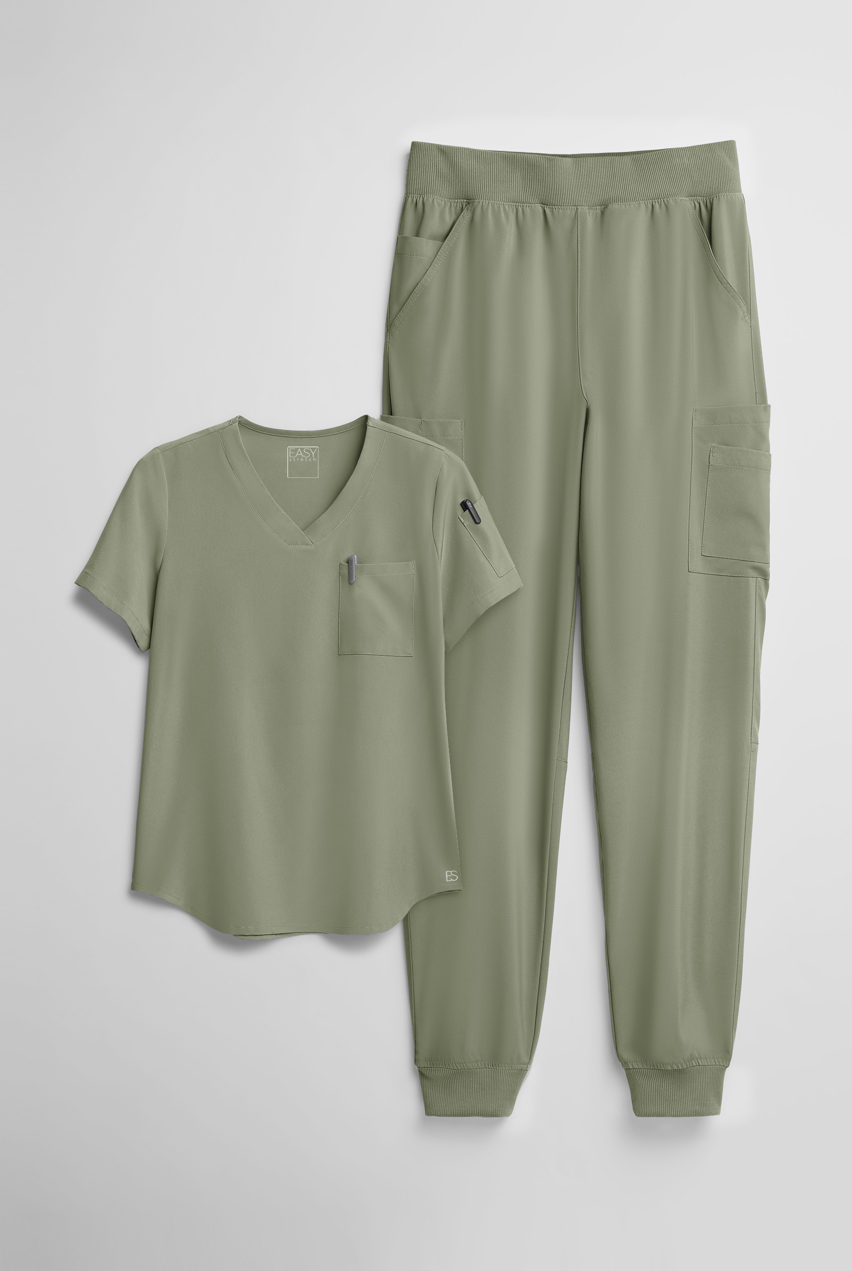 Conjunto de uniforme m&eacute;dico Easy STRETCH con 10 bolsillos para mujer