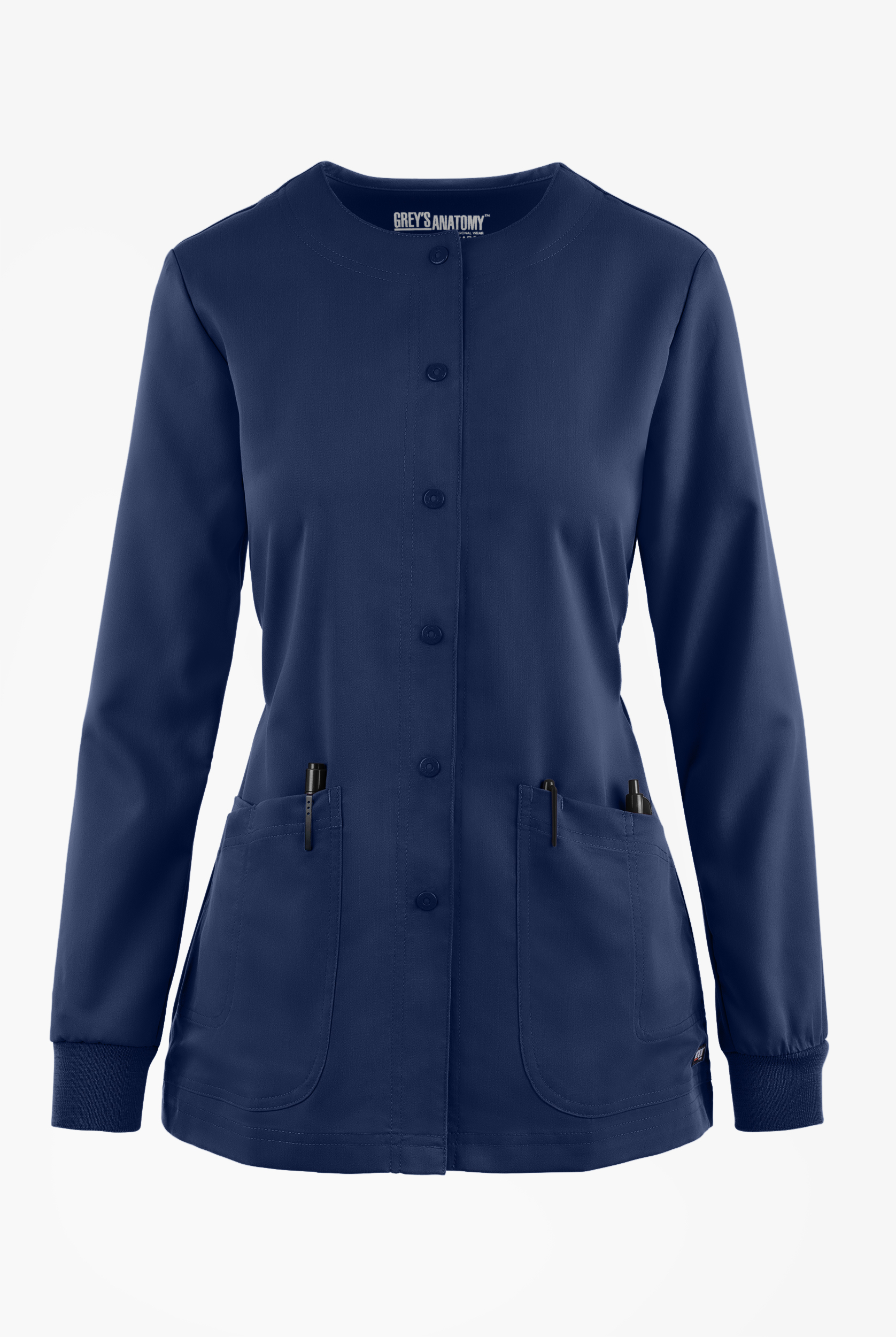 Grey's Anatomy by Barco Women's 4-Pocket Round Neck Warm-Up Scrub Jacket