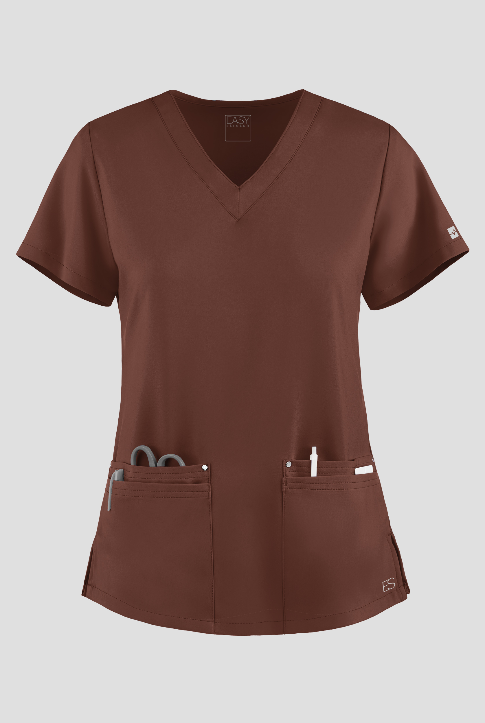Easy STRETCH Lina Mitered Women's 4-Pocket V-Neck Scrub Top