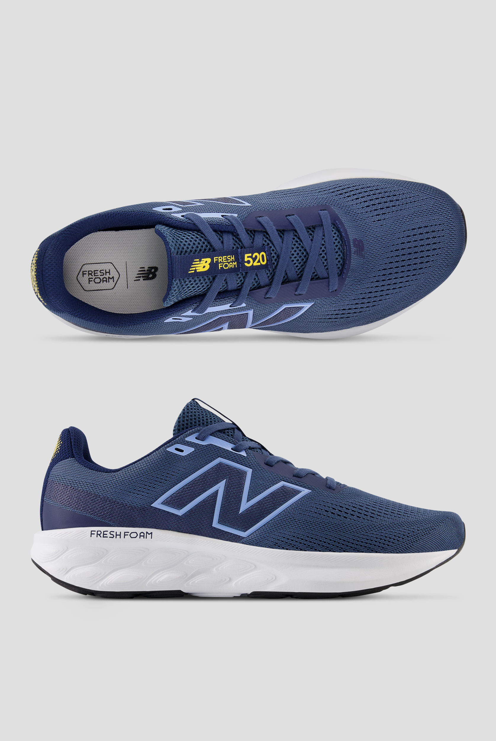 Zapatillas deportivas New Balance Fresh Foam 520 Vintage Indigo Navy Electric Sky con cordones para hombre