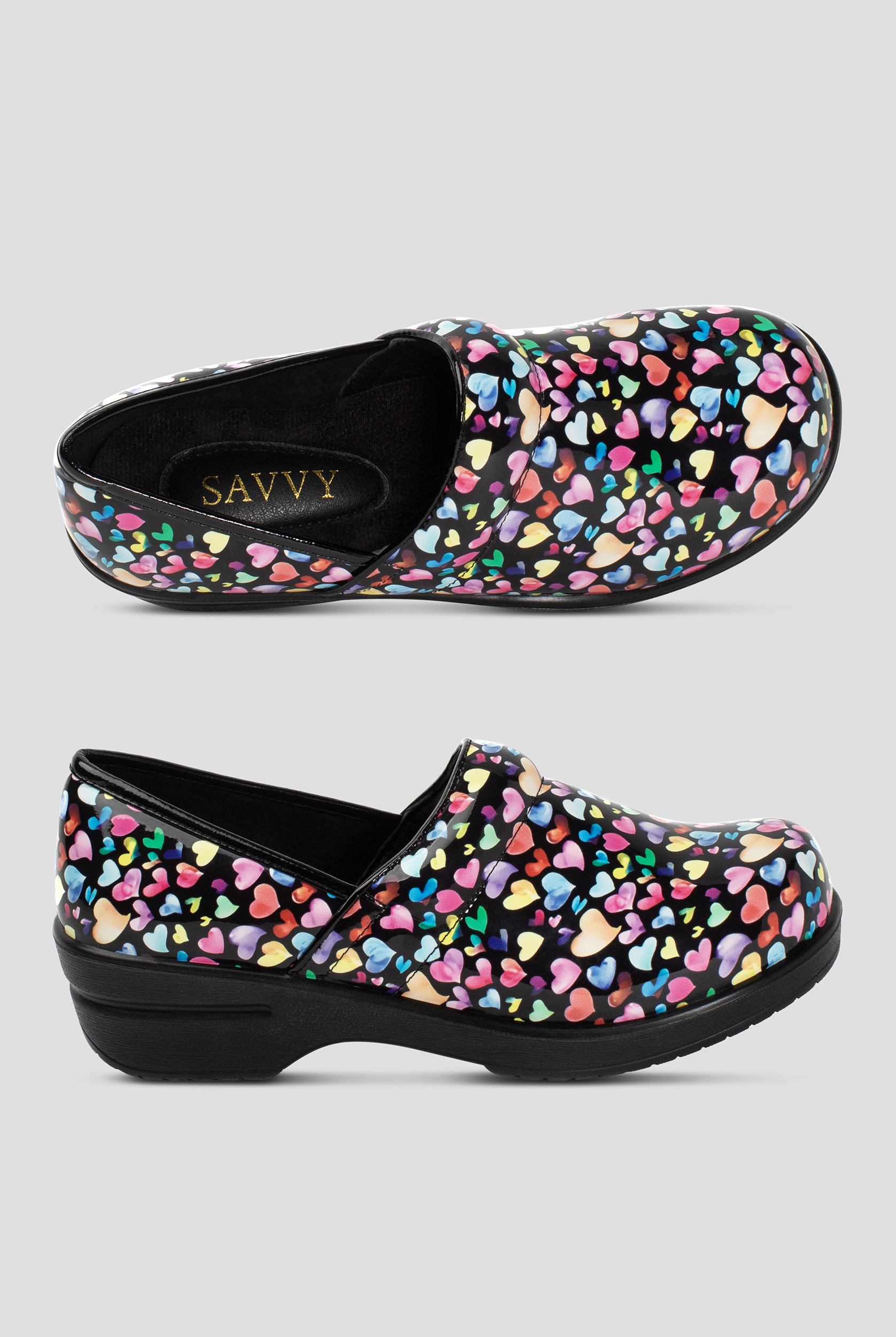 Savvy Women's Brandy Hearts Nursing Clogs