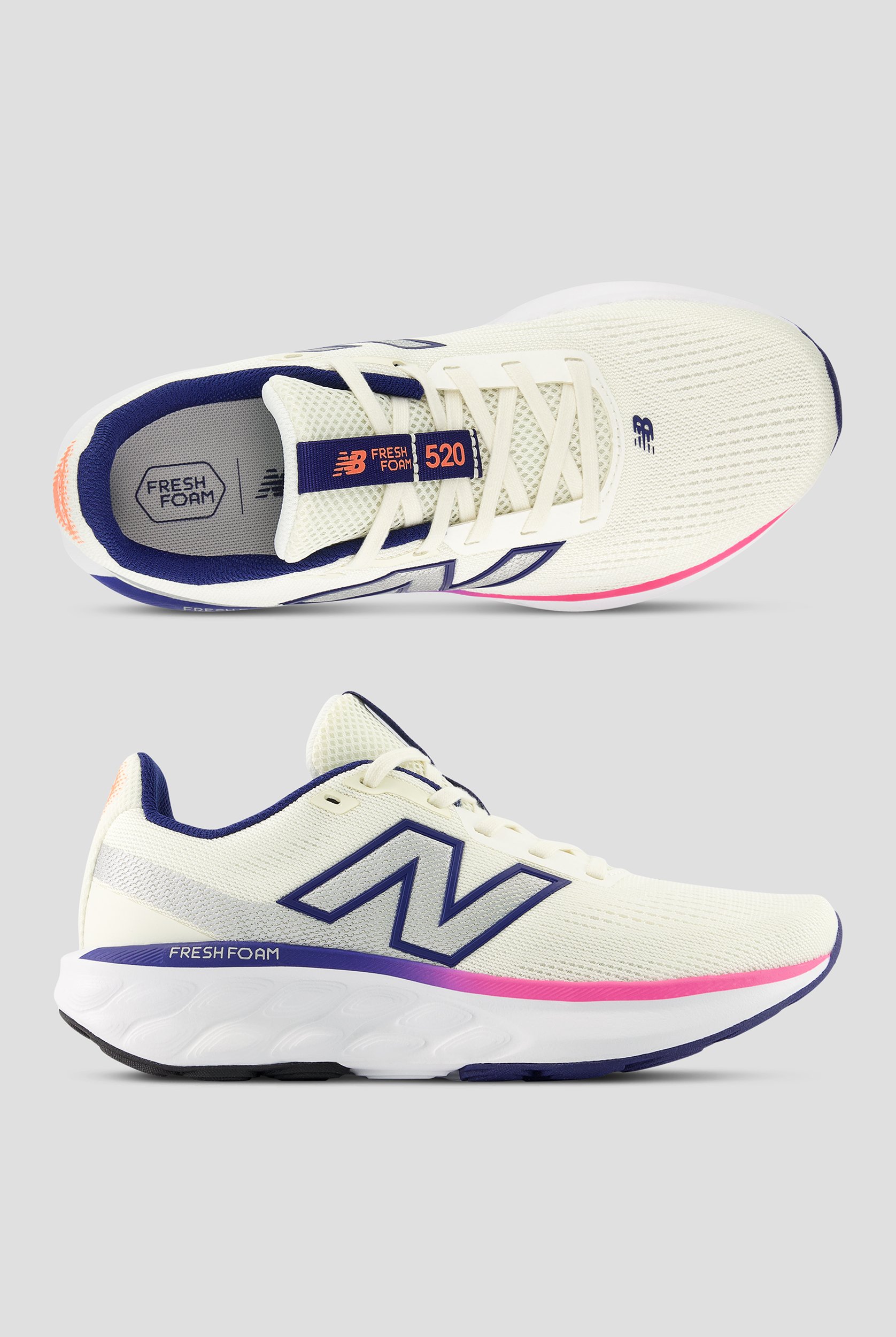 New Balance Women's 520 v9 Angora / Blue Oyster Athletic Lace Up Shoes