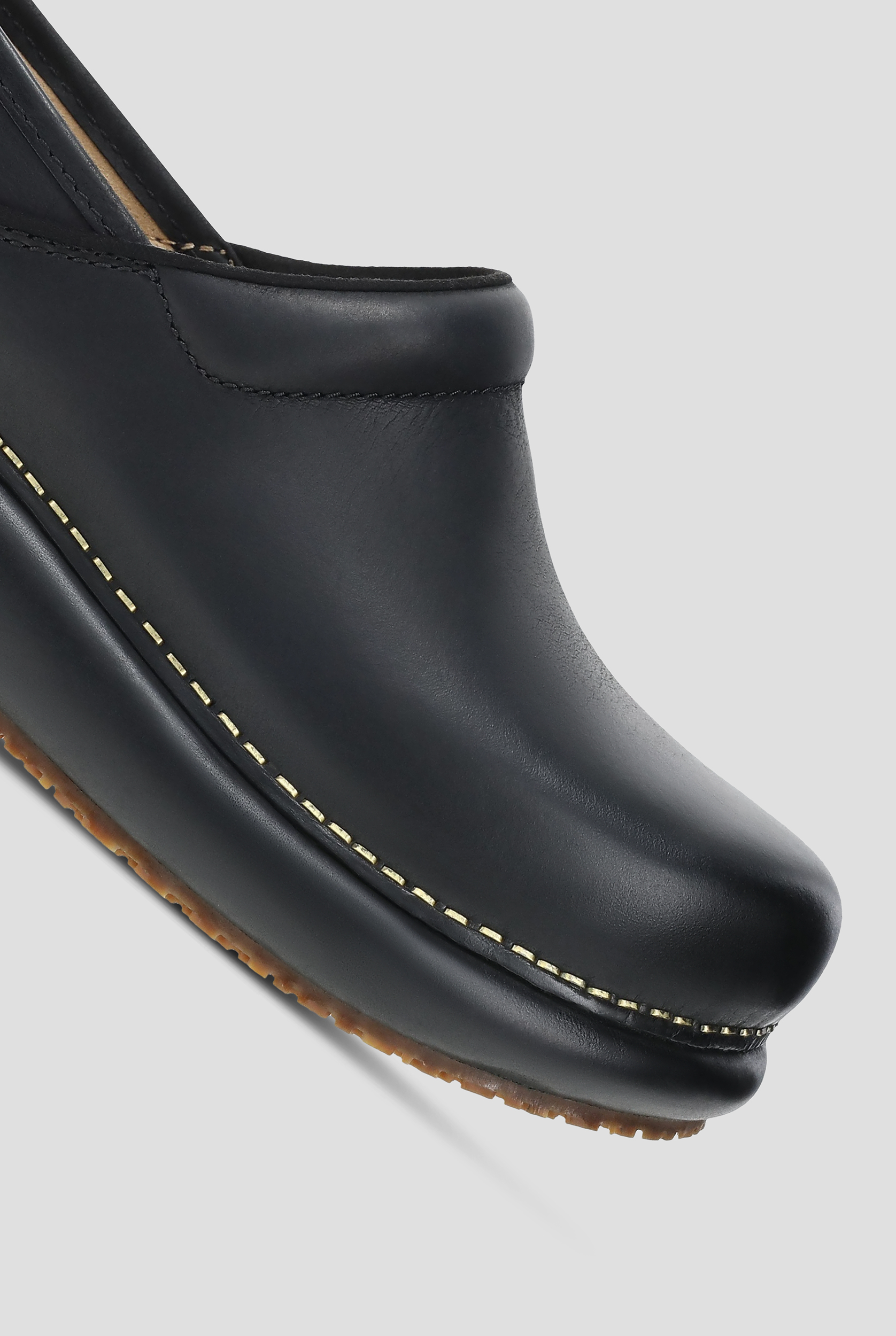 Dansko Women's Platform Pro Cloud Slip-Resistant Black Burnished Nubuck Clogs