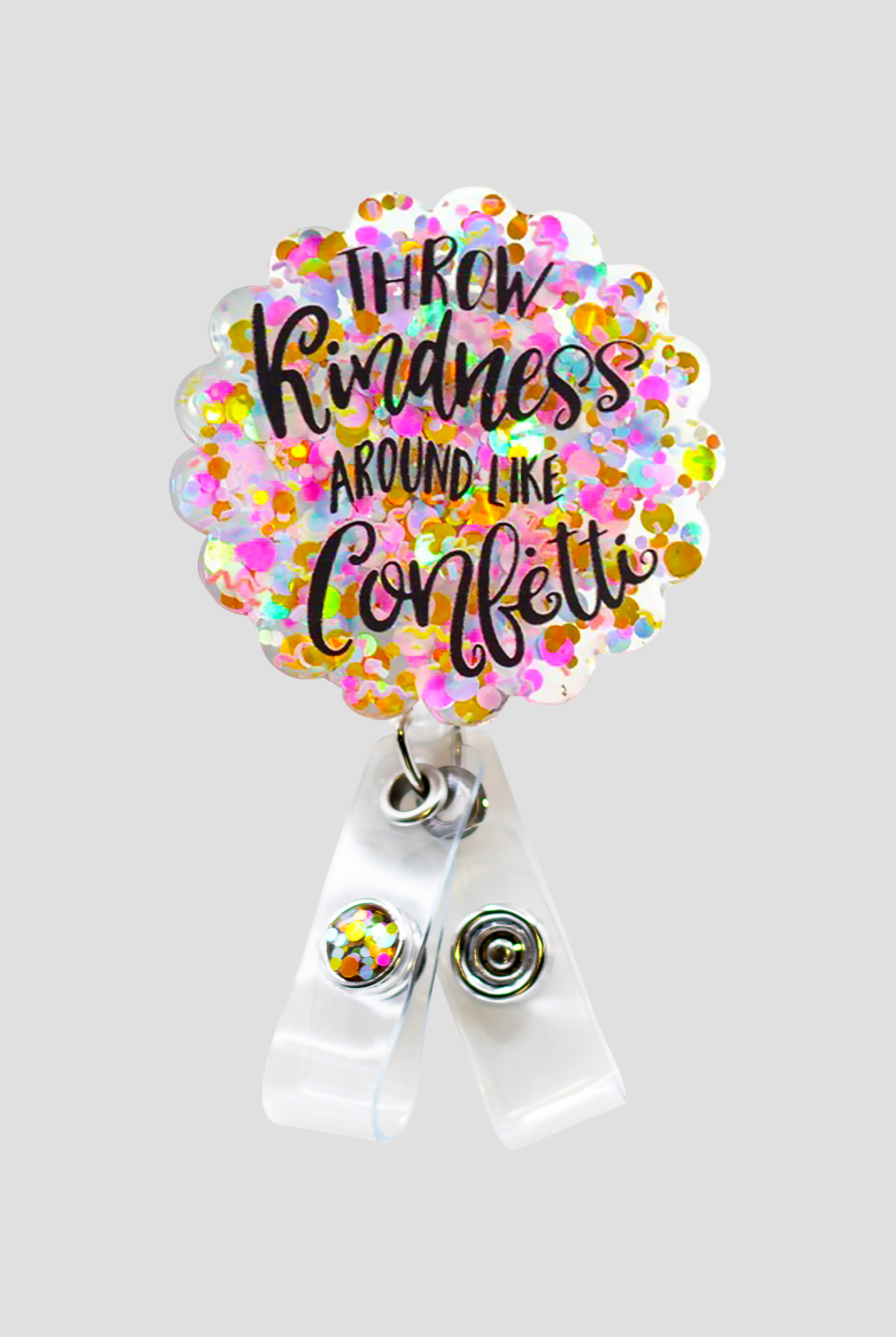 Outside the Box Throw Kindness Glitterific ID Badge Holder