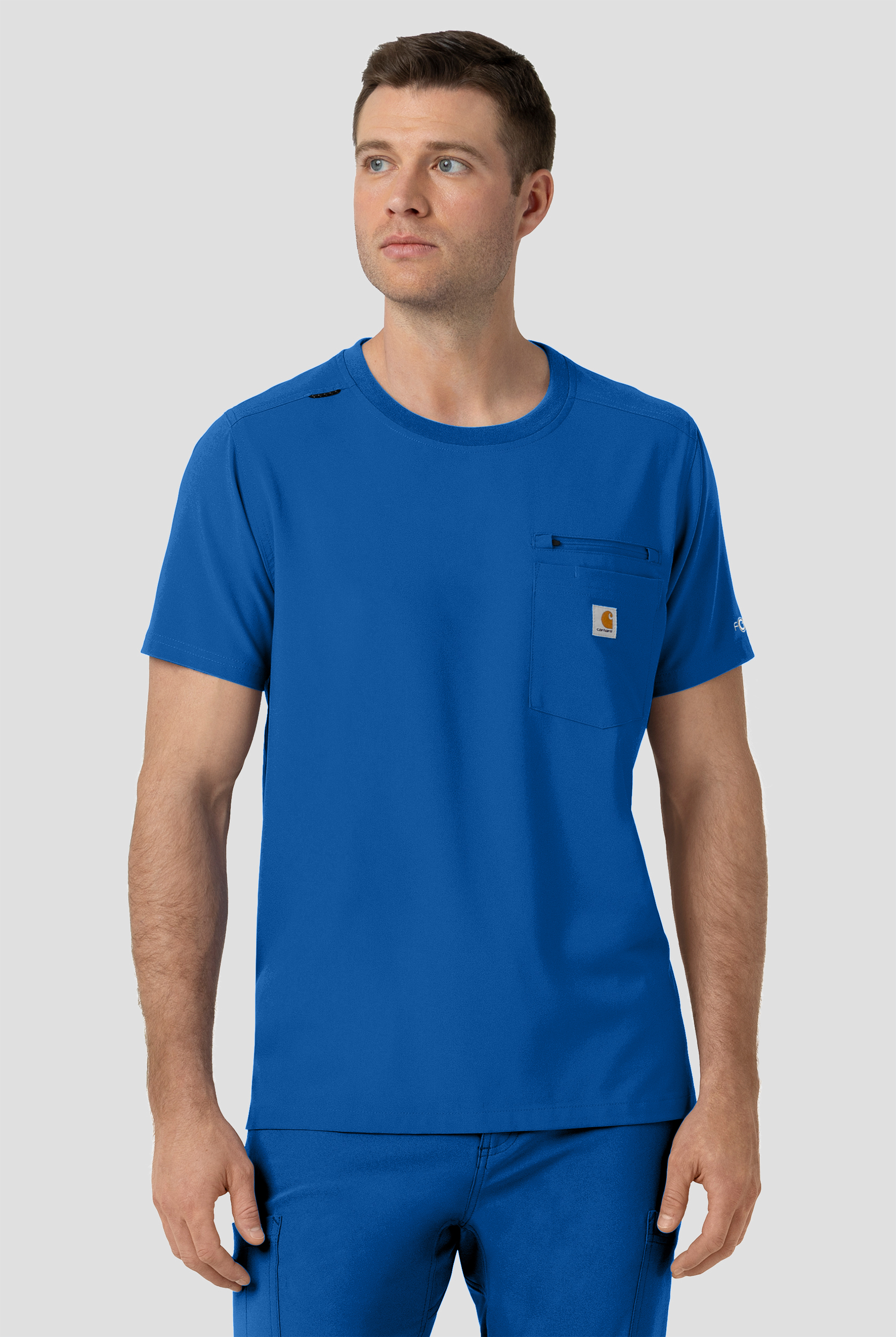 Carhartt Cross-Flex Men's 2-Pocket STRETCH Crew Neck Scrub Top