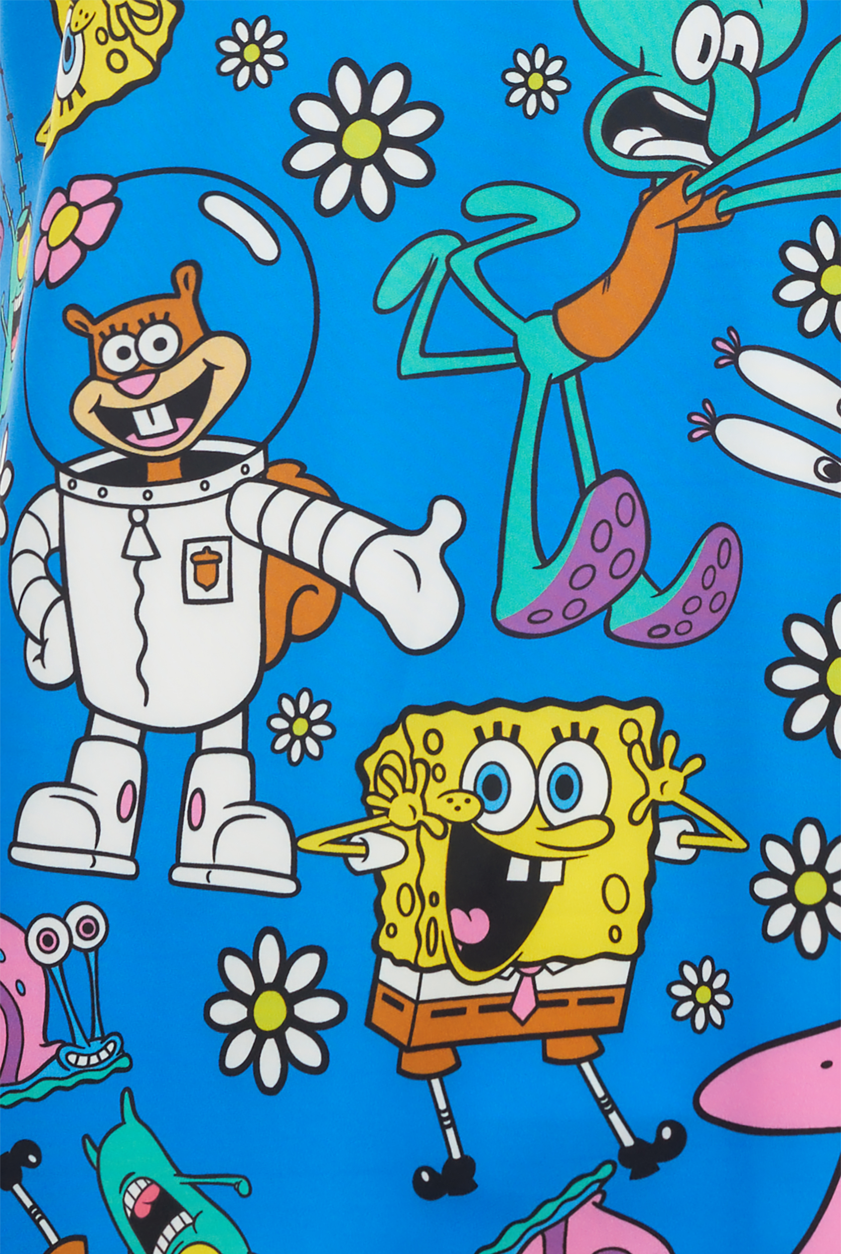 Spongebob Funscrubs Women's 2-Pocket STRETCH V-Neck Print Scrub Top